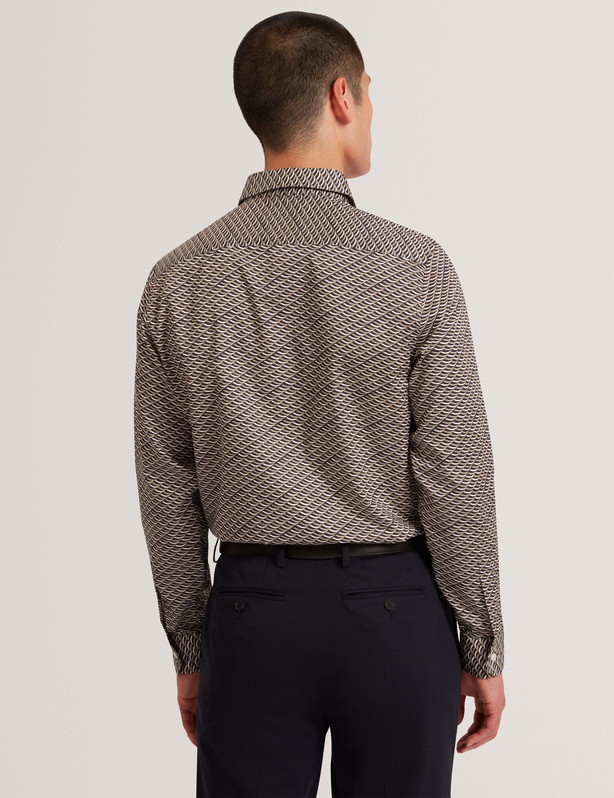 Ted Baker Agnar Bold Wave Print Cotton Shirt