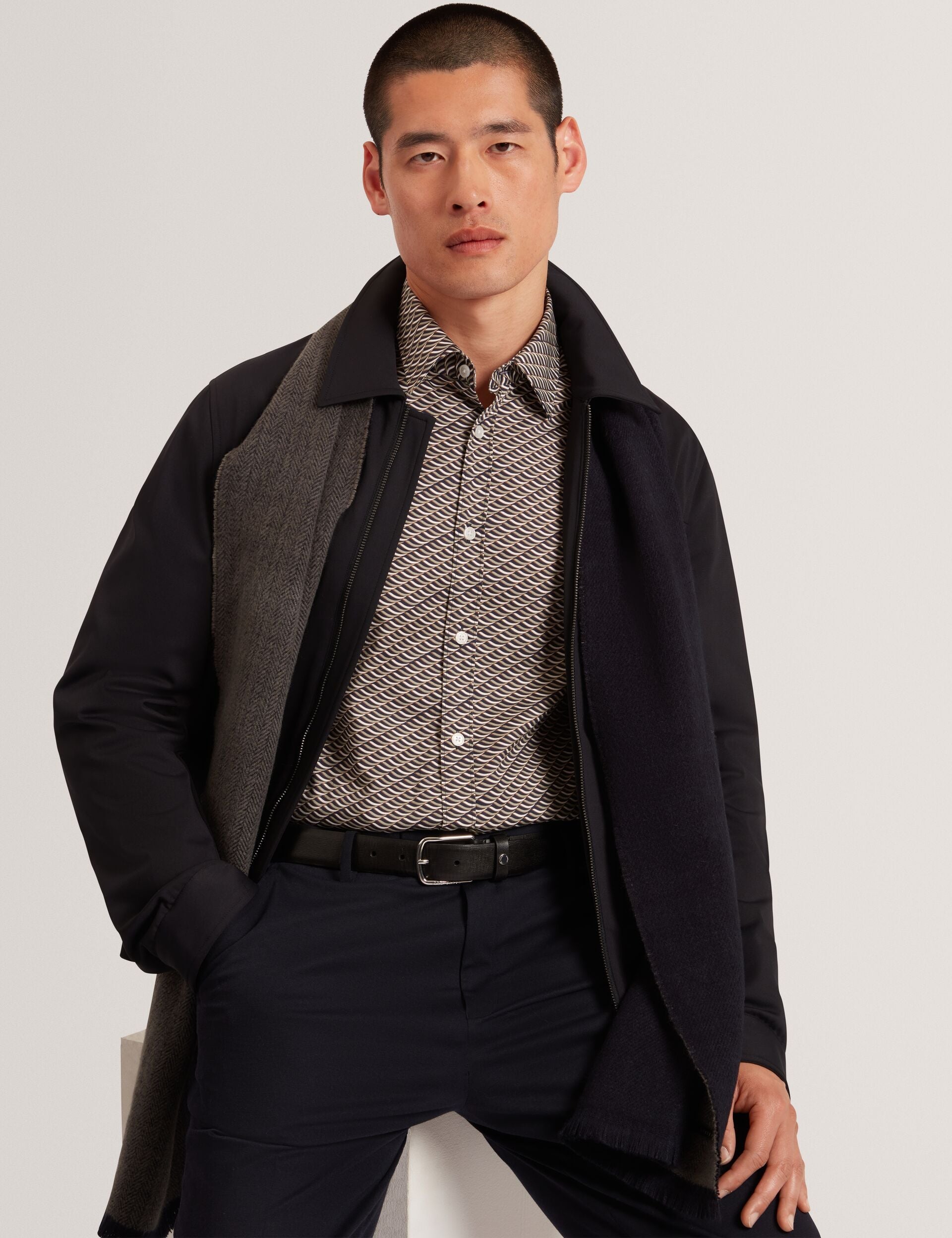 Ted Baker Agnar Bold Wave Print Cotton Shirt