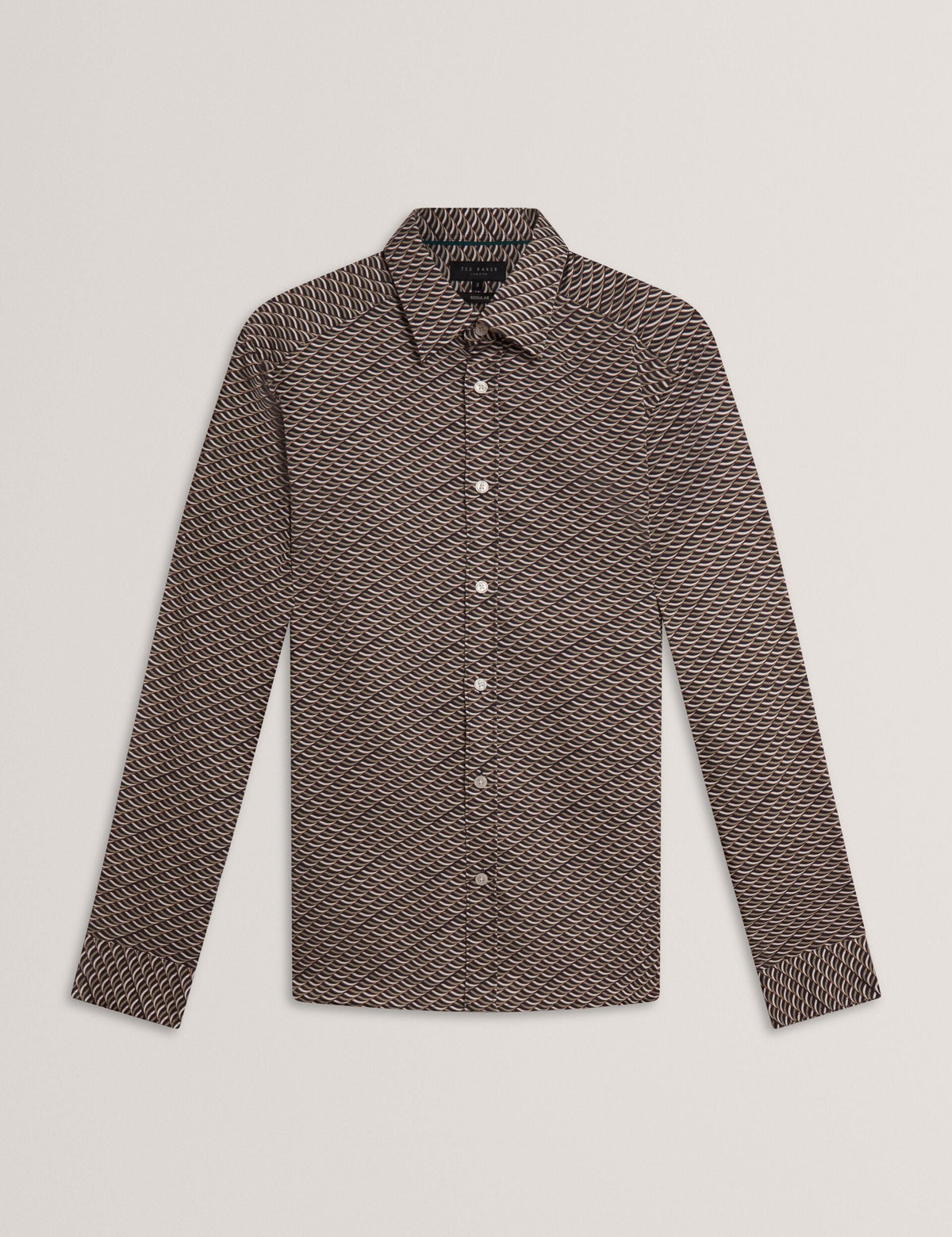 Ted Baker Agnar Bold Wave Print Cotton Shirt
