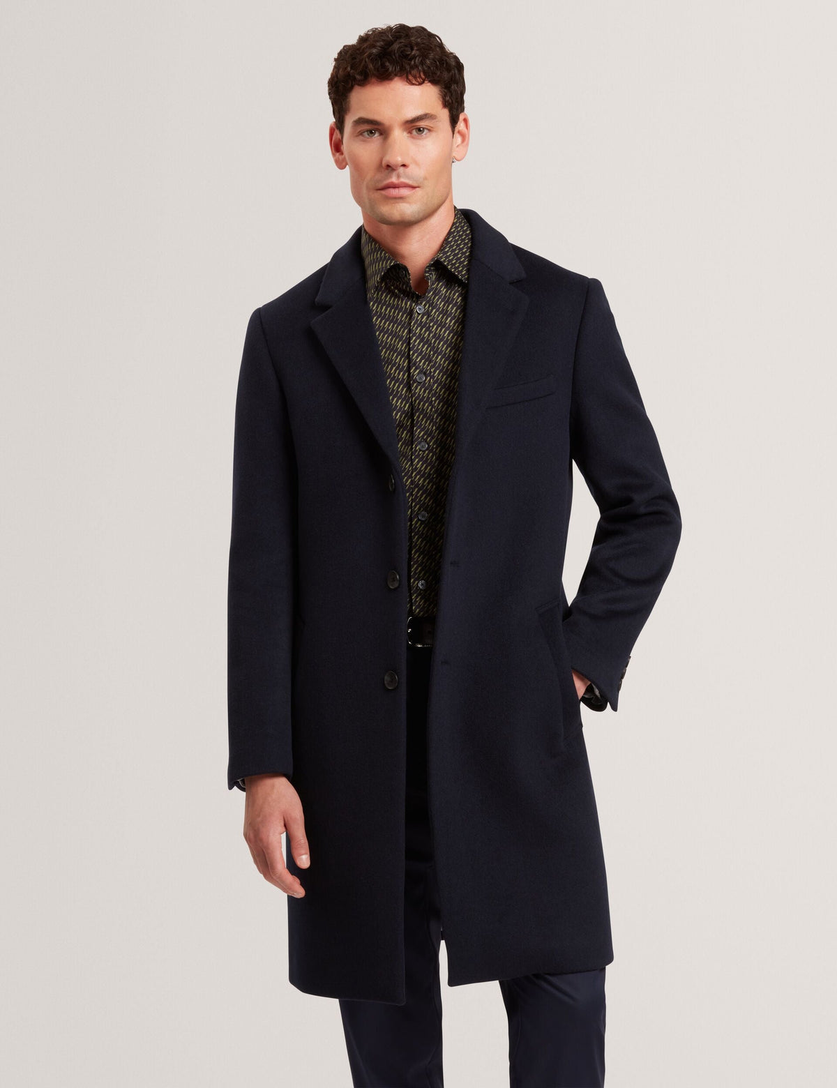 Ted Baker Alerton Slim Fit Wool Rich City Overcoat
