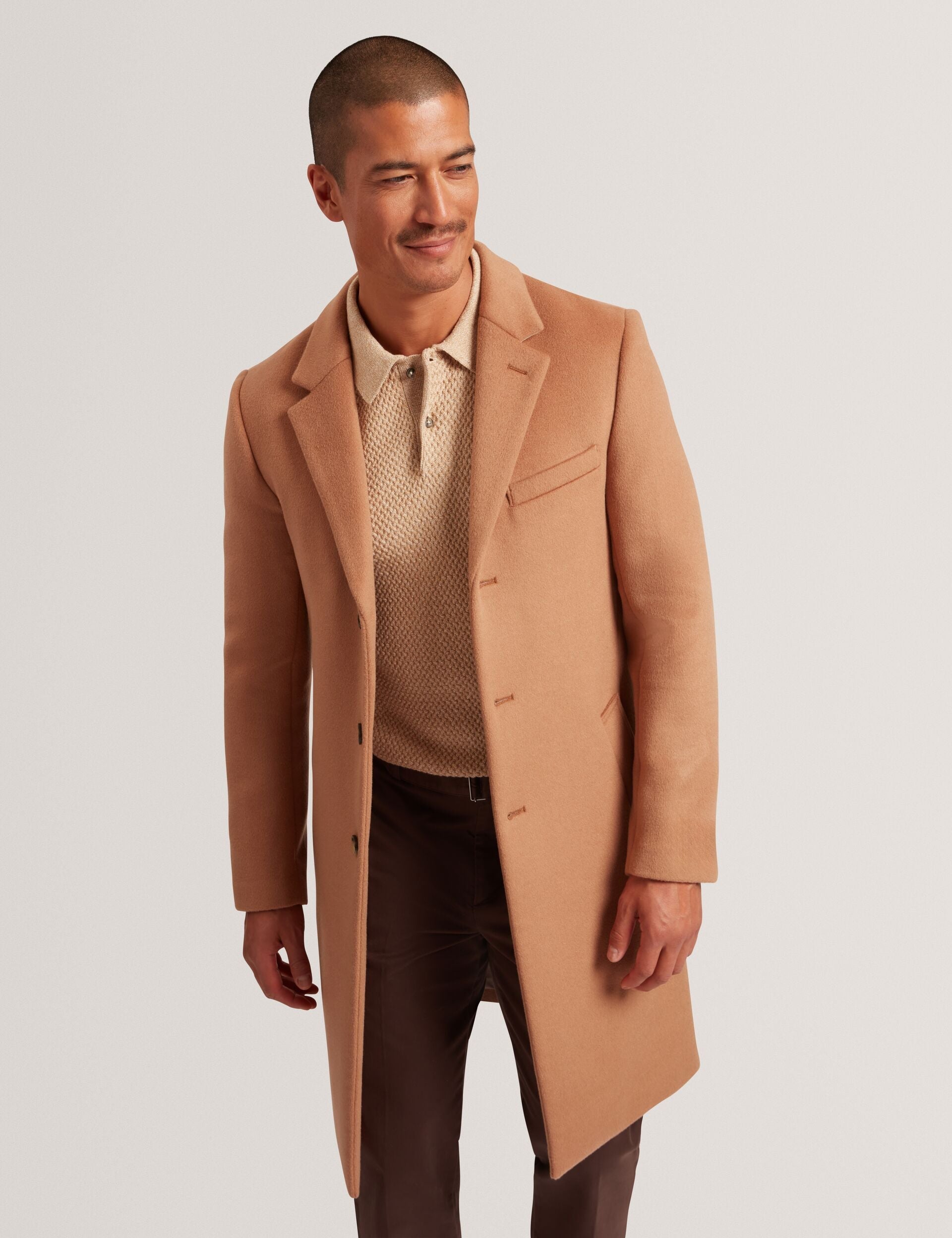 Ted Baker Alerton Slim Fit Wool Rich City Overcoat