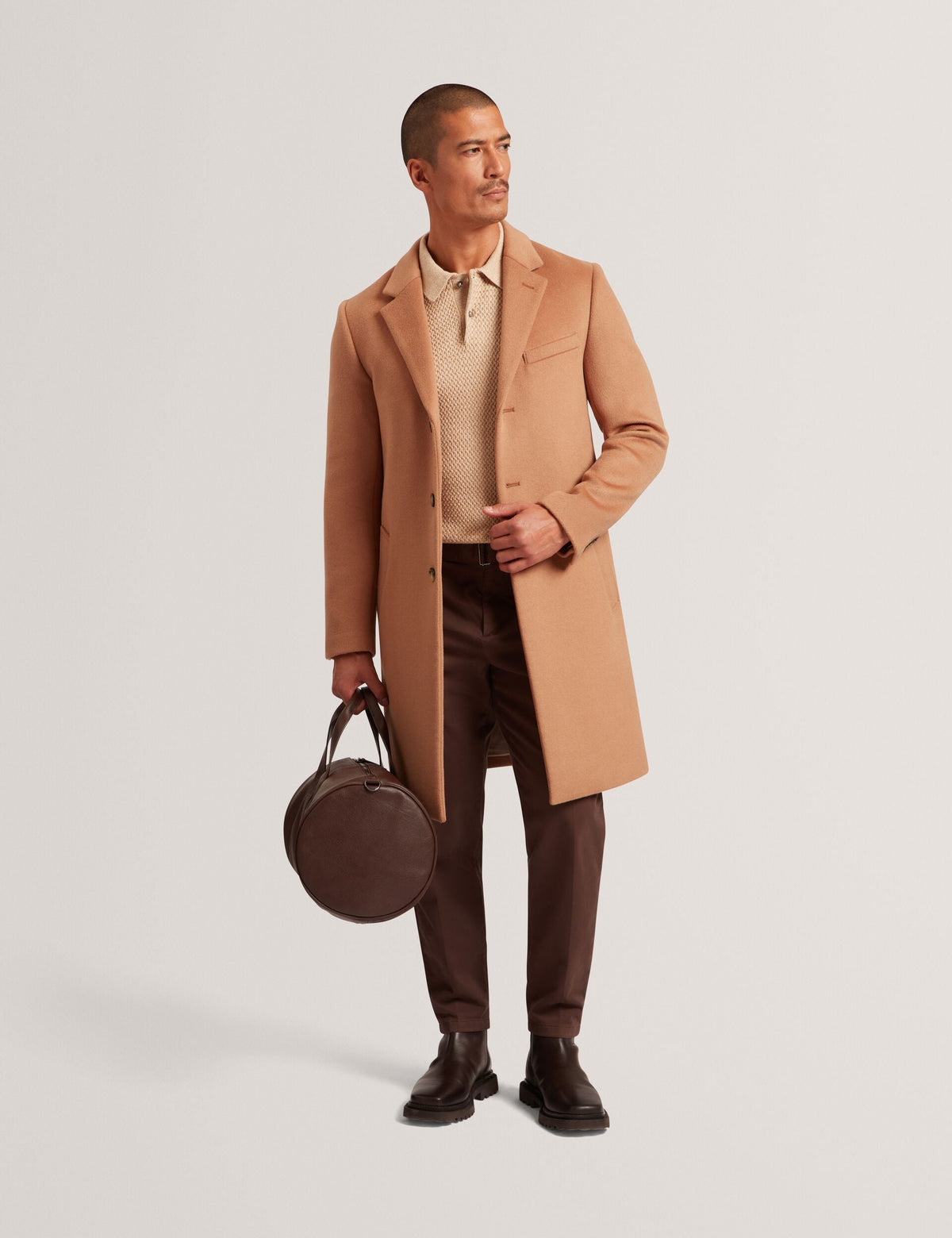 Ted Baker Alerton Slim Fit Wool Rich City Overcoat