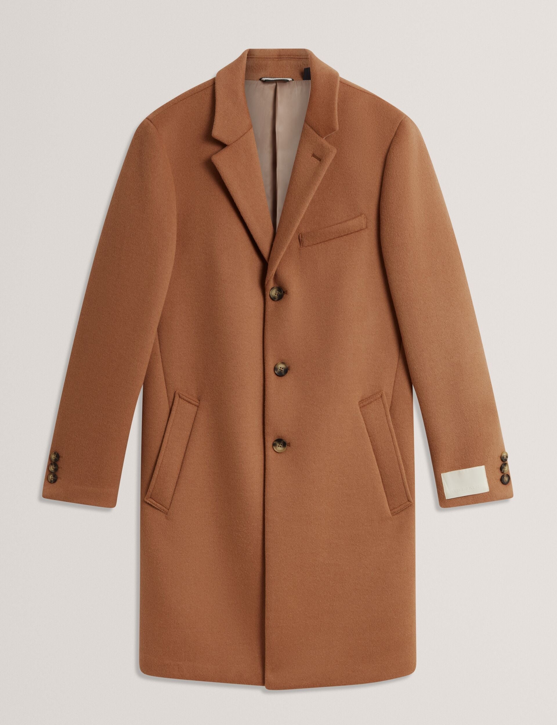 Ted Baker Alerton Slim Fit Wool Rich City Overcoat