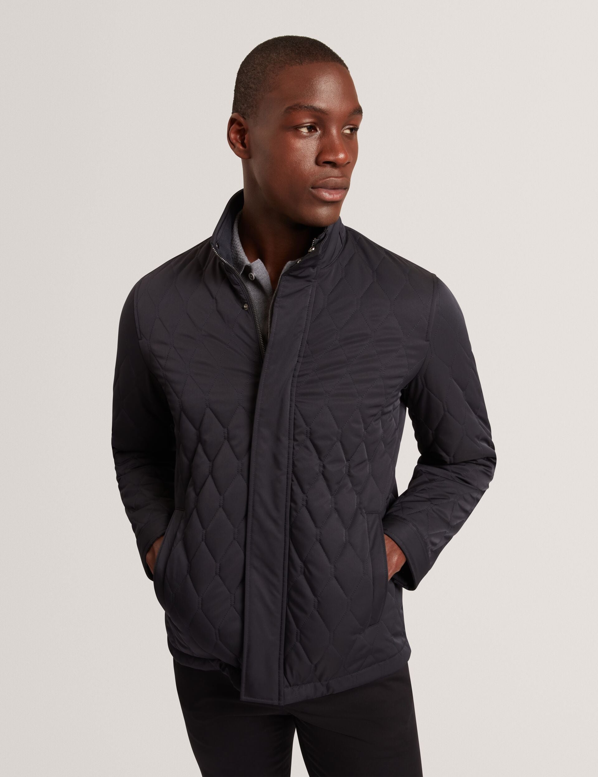 Ted Baker Hollbec Diamond Quilted Zip Field Coat