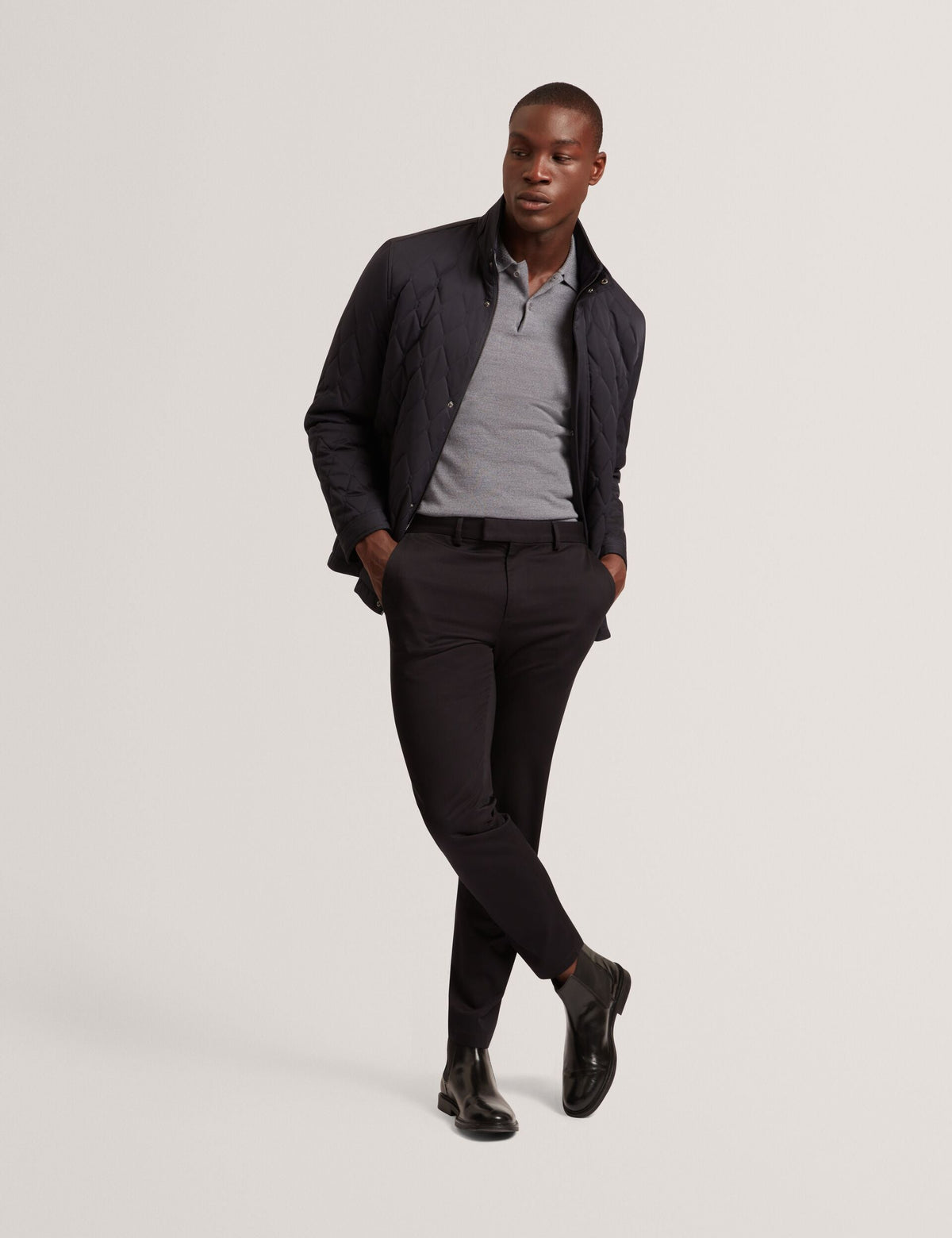 Ted Baker Hollbec Diamond Quilted Zip Field Coat