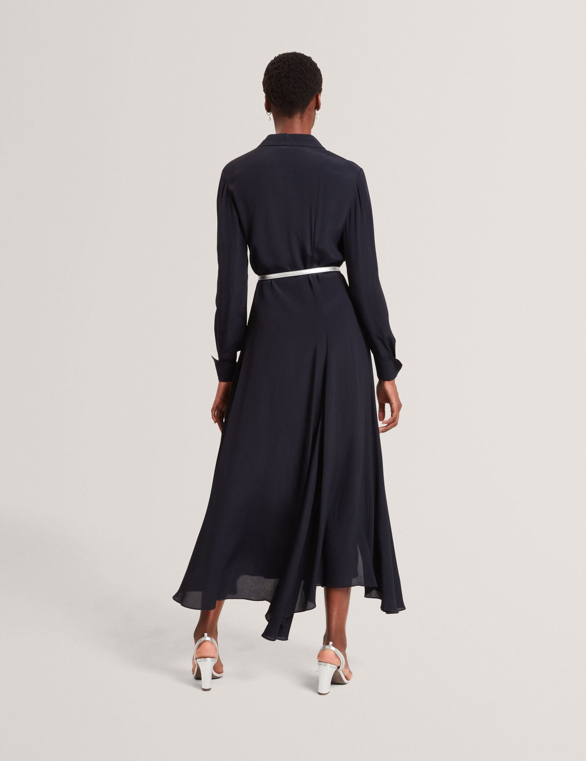 Ted Baker Aluma Asymmetric Crepe Midi Shirt Dress Women's