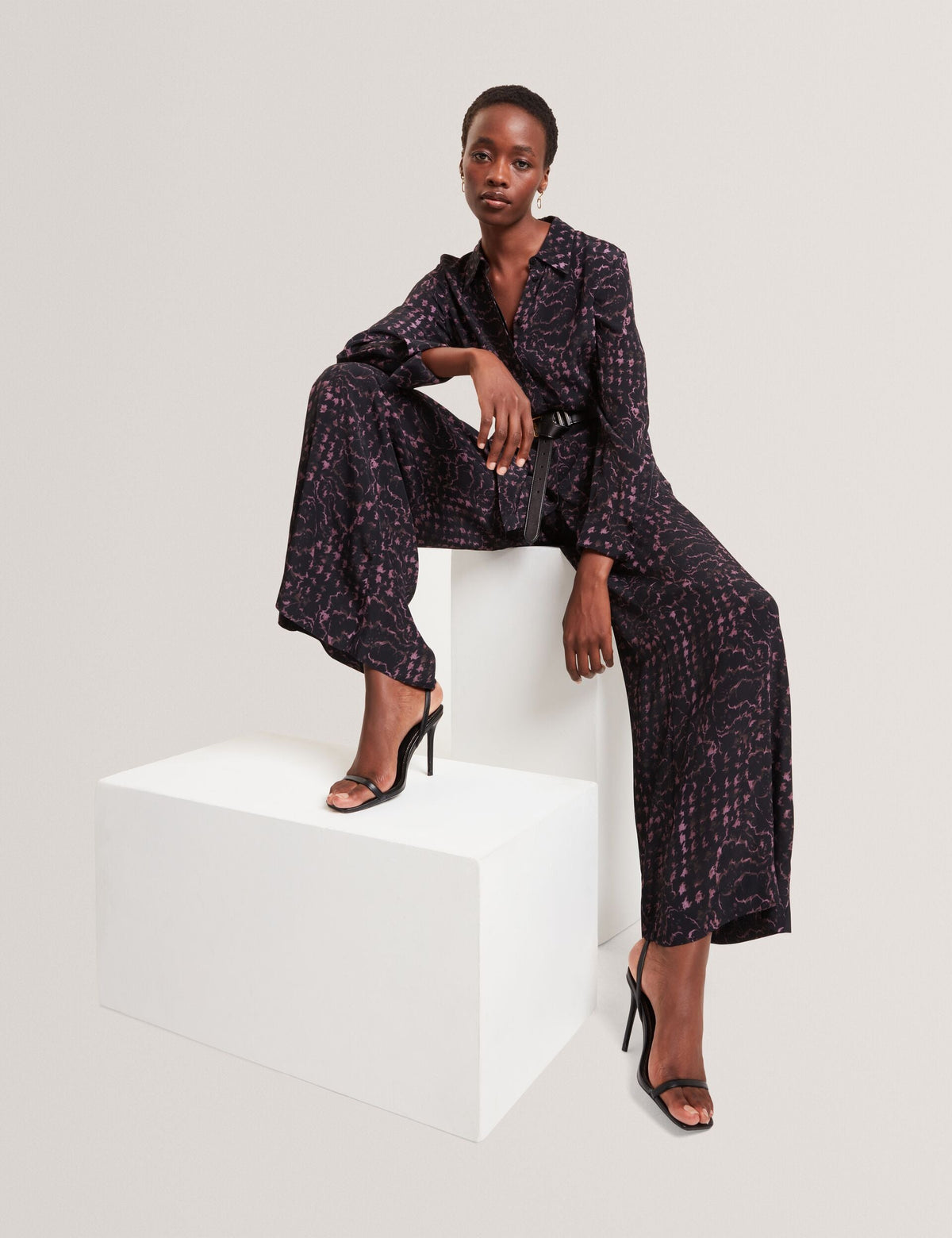 Ted Baker Cobala Floral Check Print Longline Shirt Women's