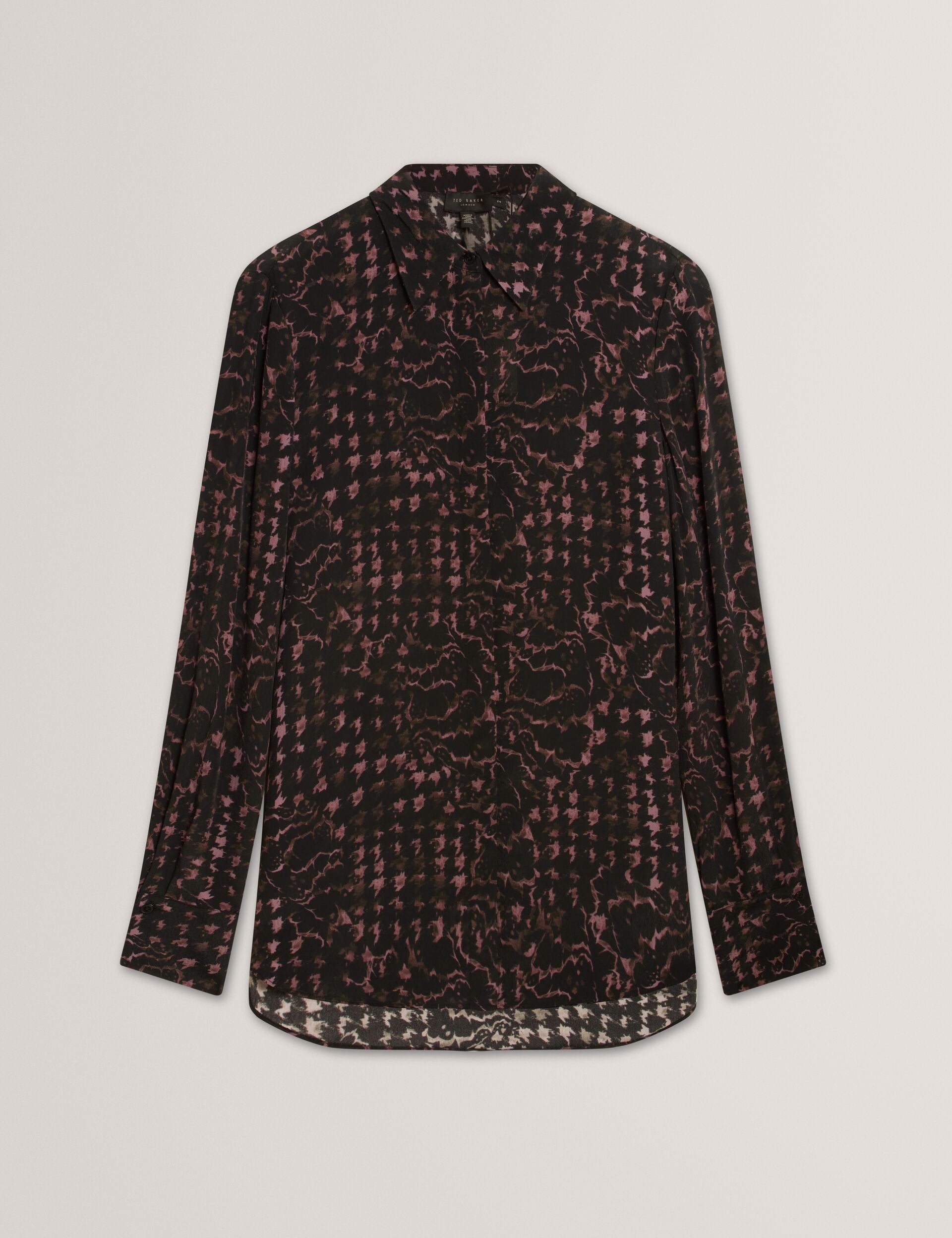 Ted Baker Cobala Floral Check Print Longline Shirt Women's
