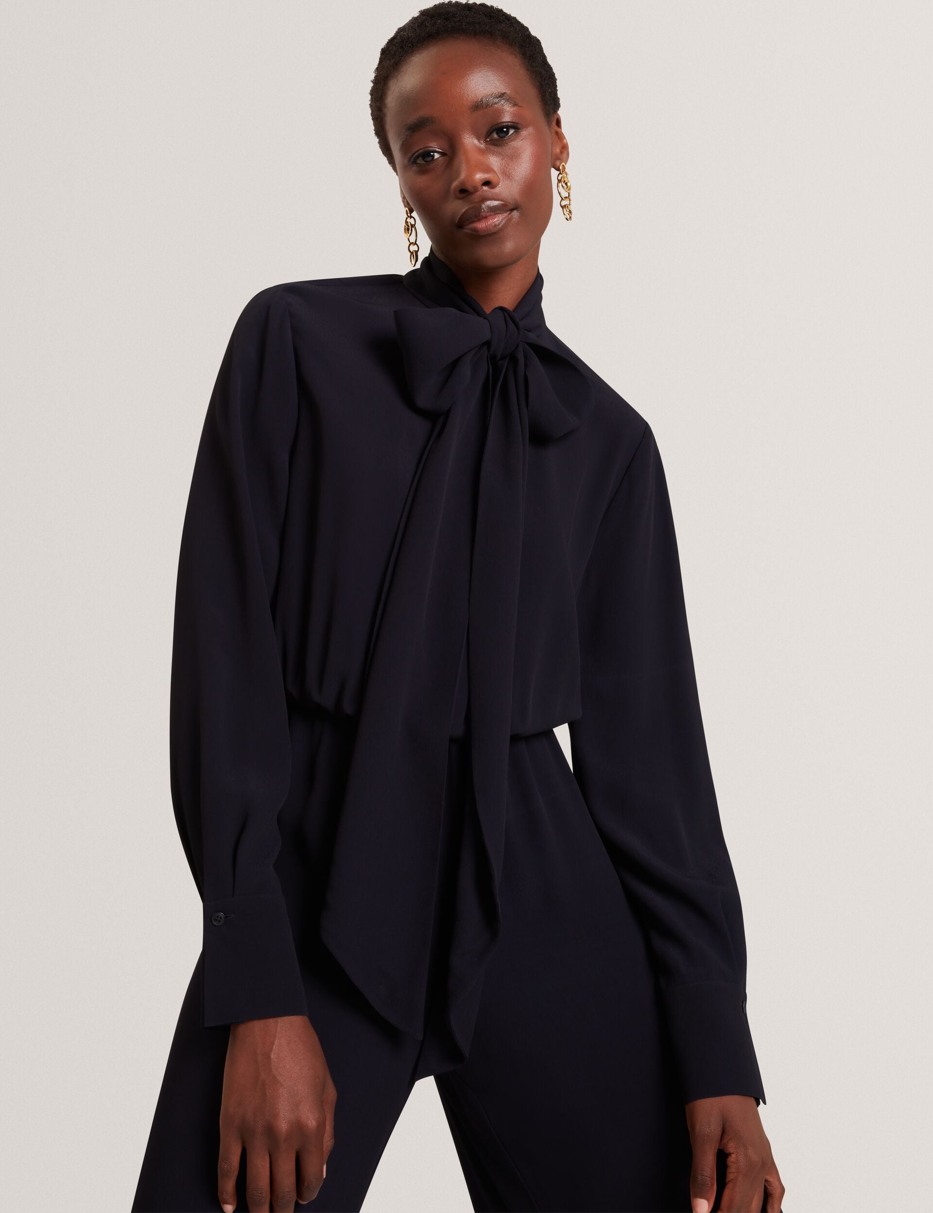 Ted Baker Kyrabe Tie Neck Wide Leg Tailored Jumpsuit Women's