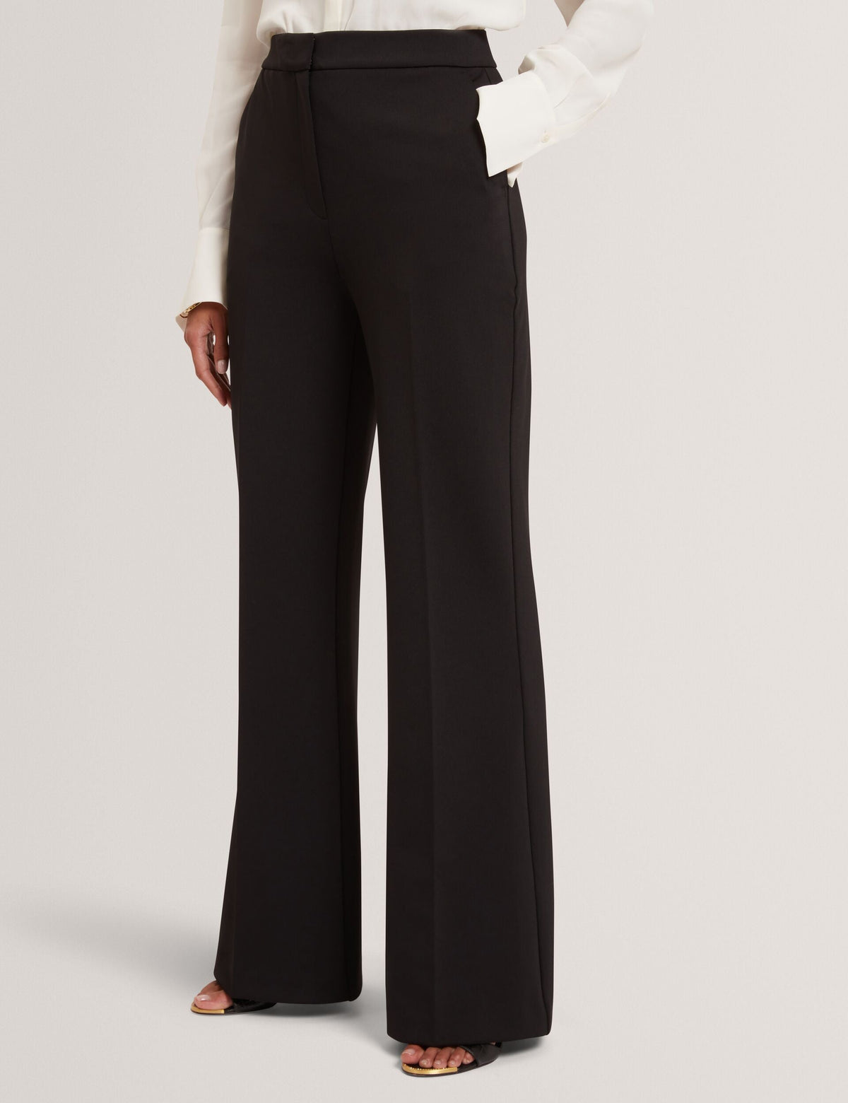 Ted Baker Black Tailored High Waisted Flared Trousers Women's