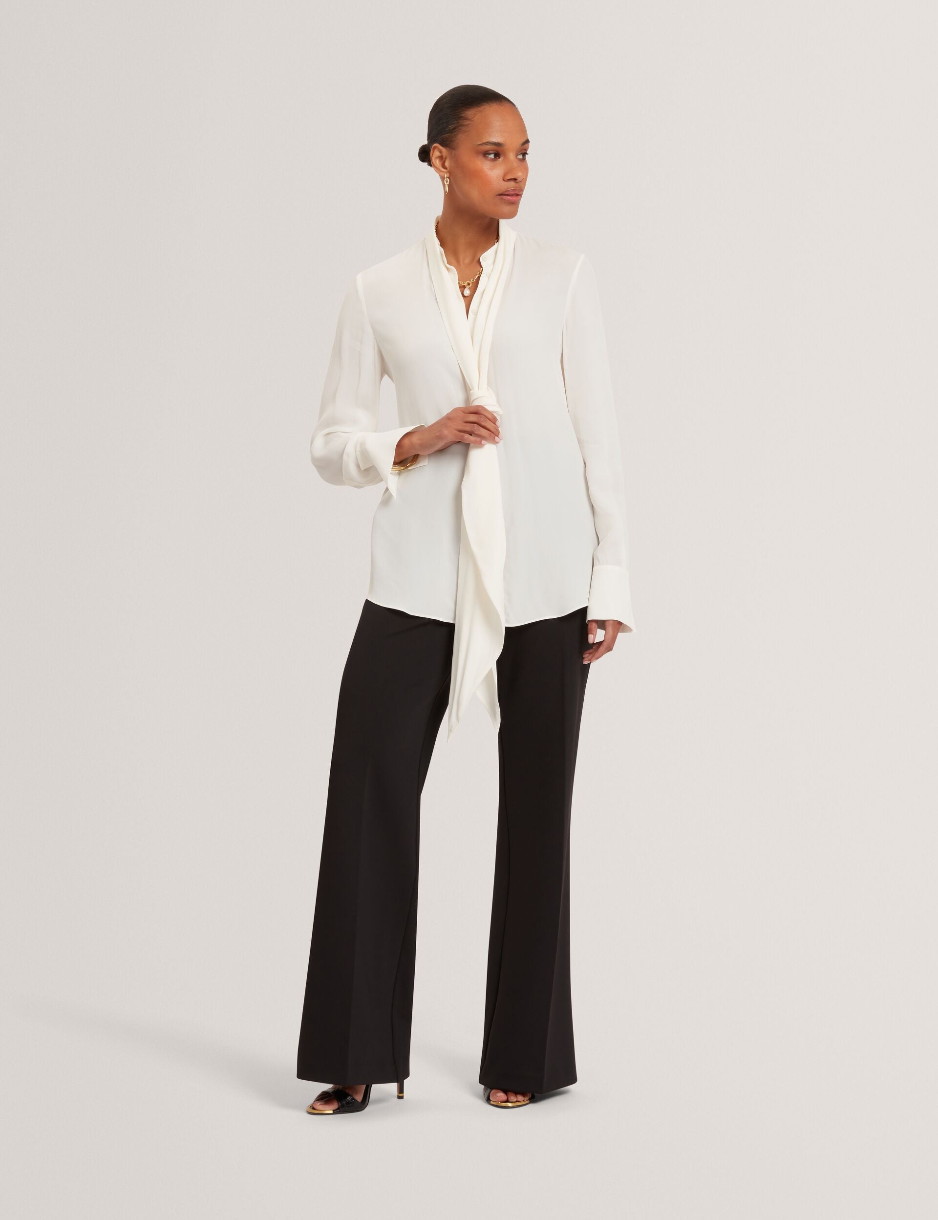 Ted Baker Black Tailored High Waisted Flared Trousers Women's