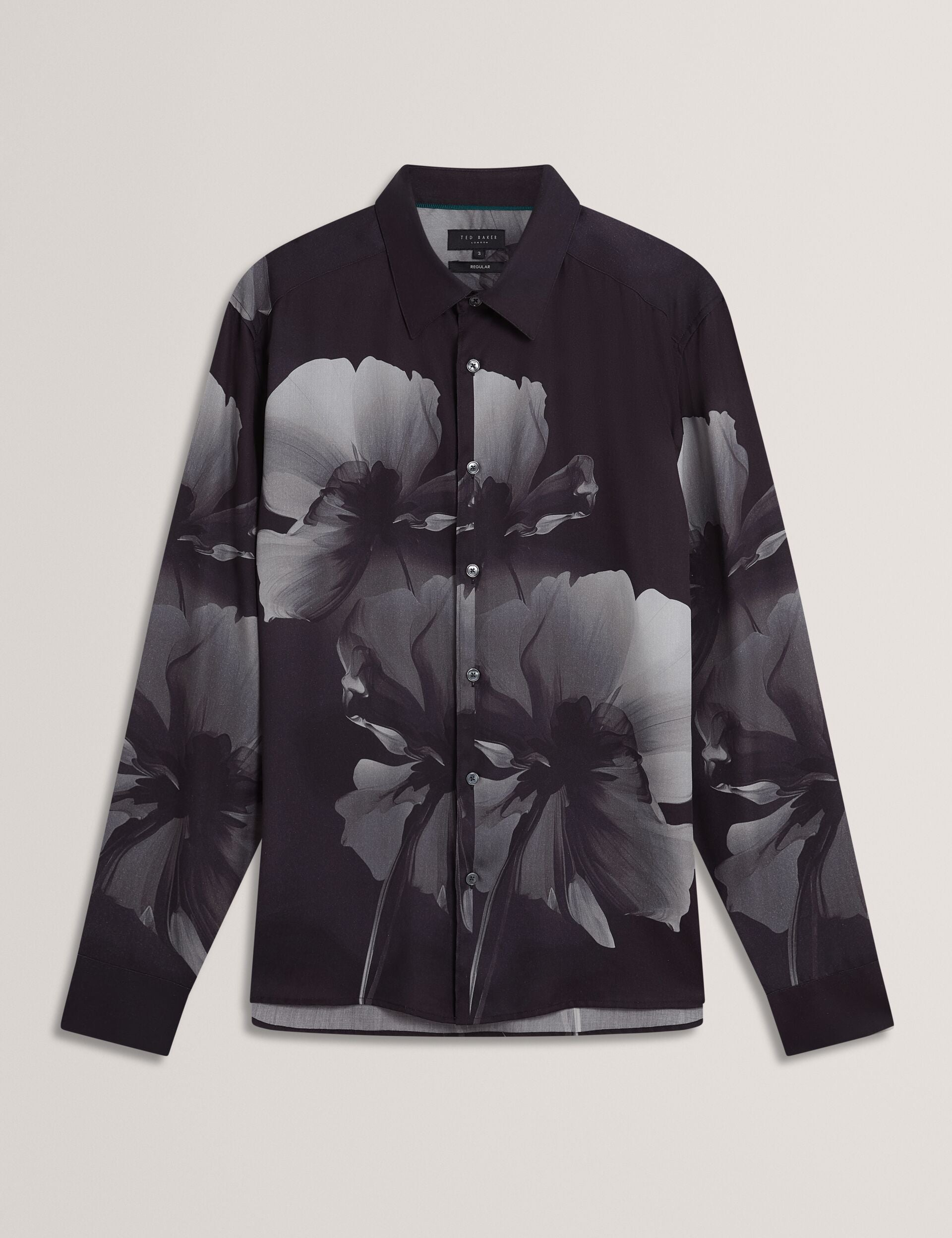 Ted Baker Amund Monochrome Floral Long Sleeve Shirt