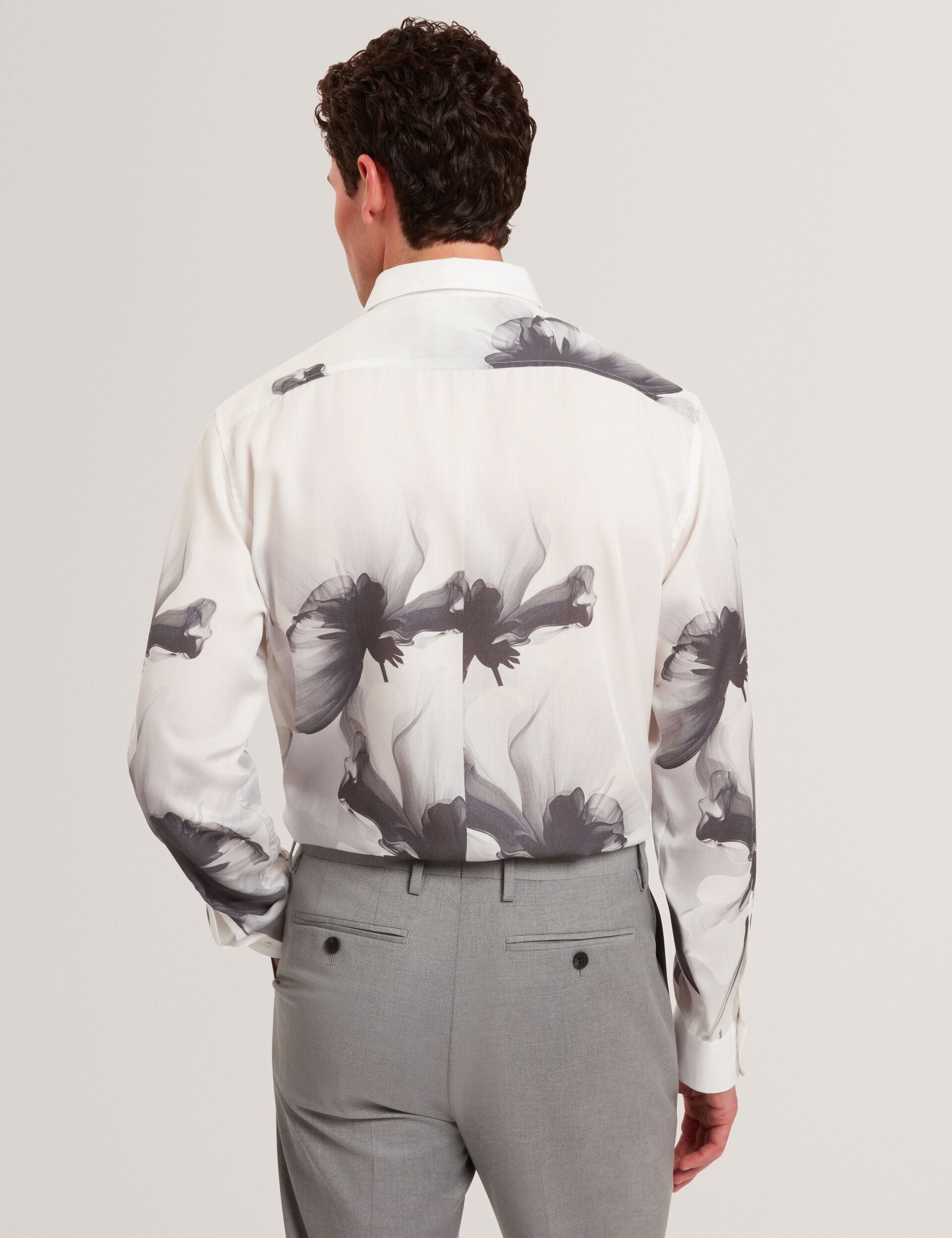 Ted Baker Amund Monochrome Floral Long Sleeve Shirt