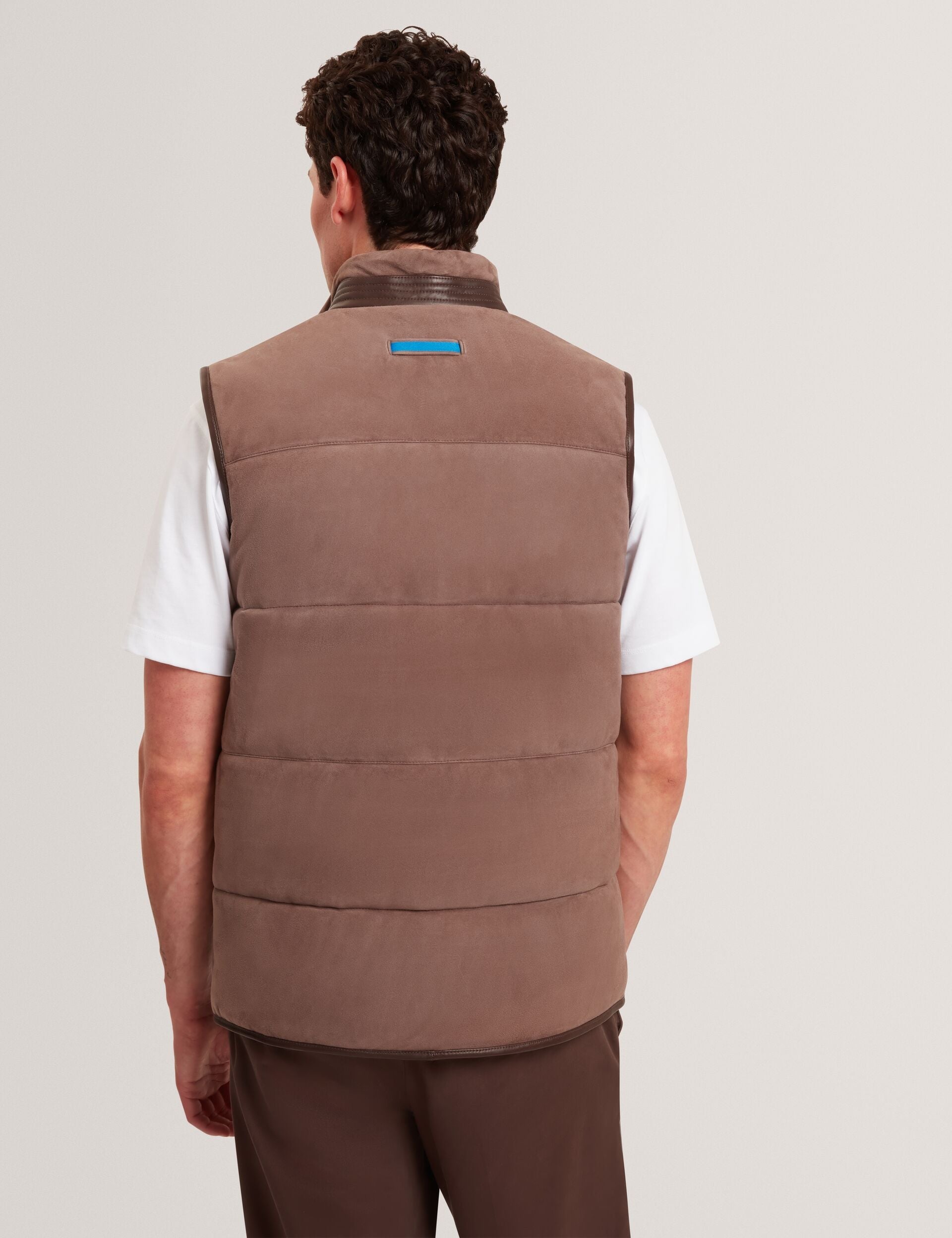 Ted Baker Orsyns Goat Suede Zipup Puffer Gilet