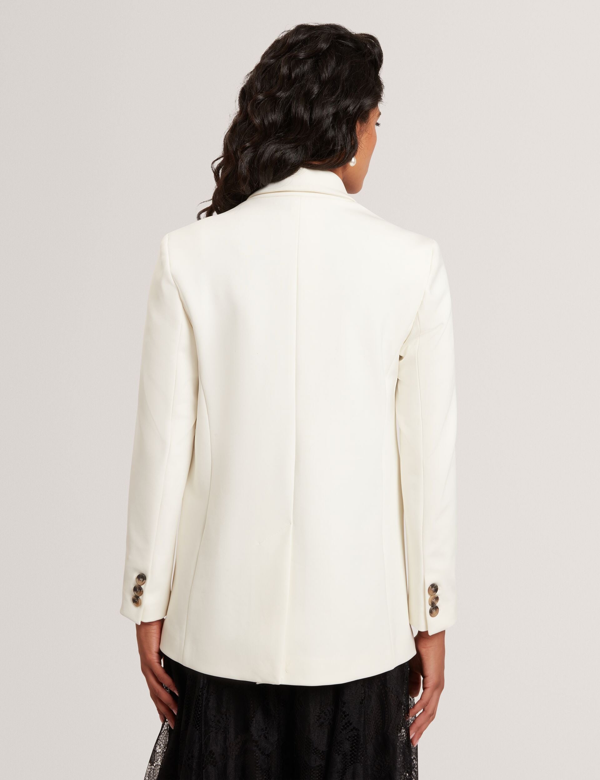 Ted Baker Ivory Relaxed Double Breasted Ponter Blazer Women's