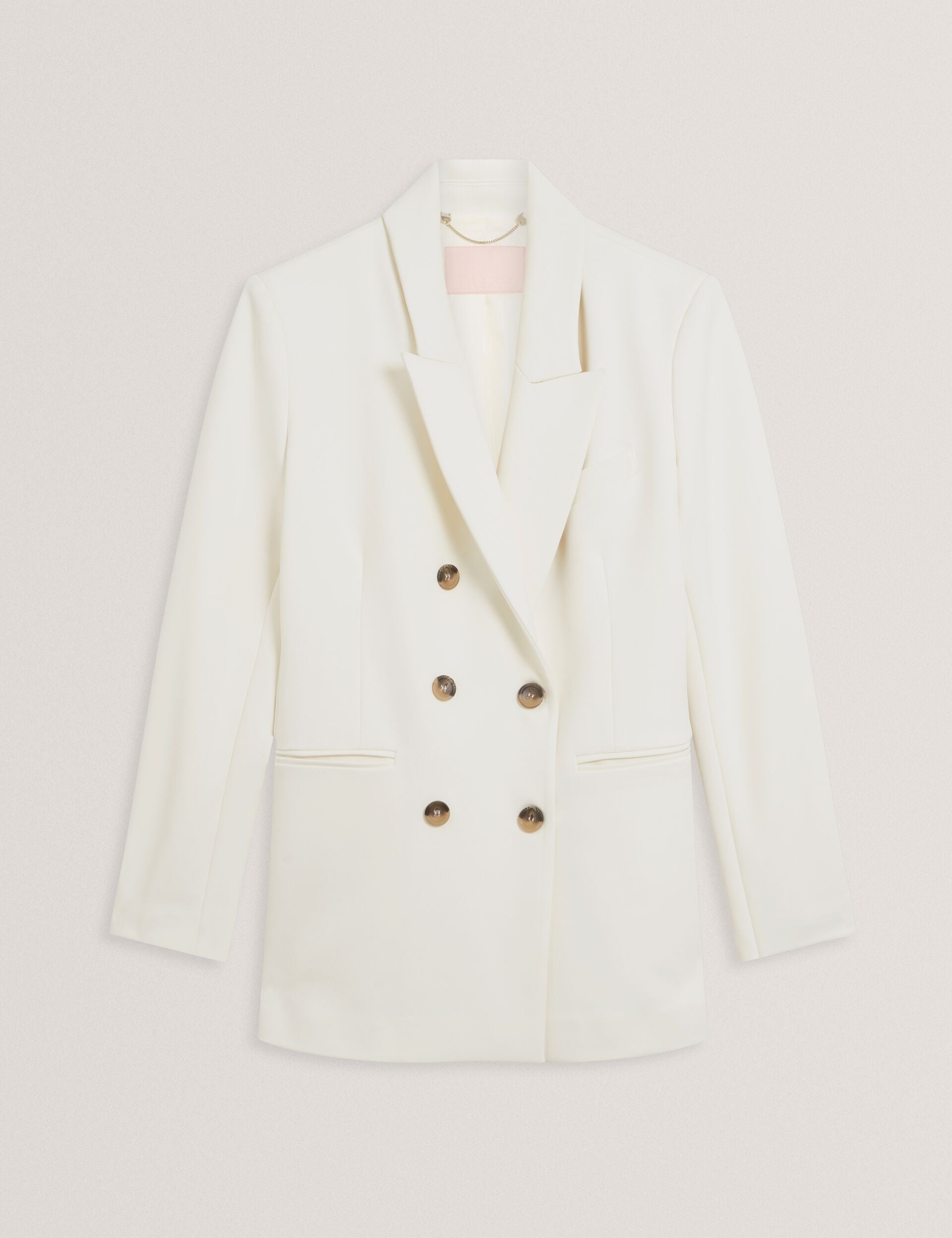 Ted Baker Ivory Relaxed Double Breasted Ponter Blazer Women's