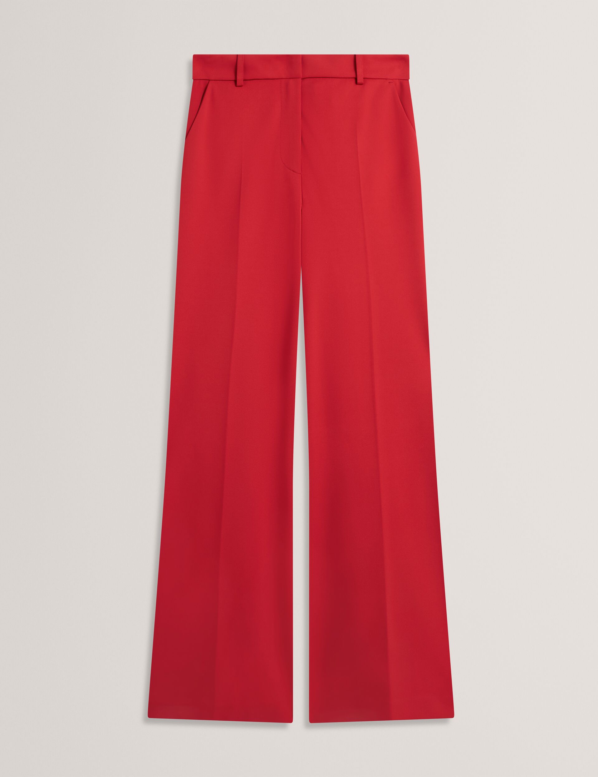 Ted Baker Dark Red Flared Wide Leg Tailored Trousers Women's