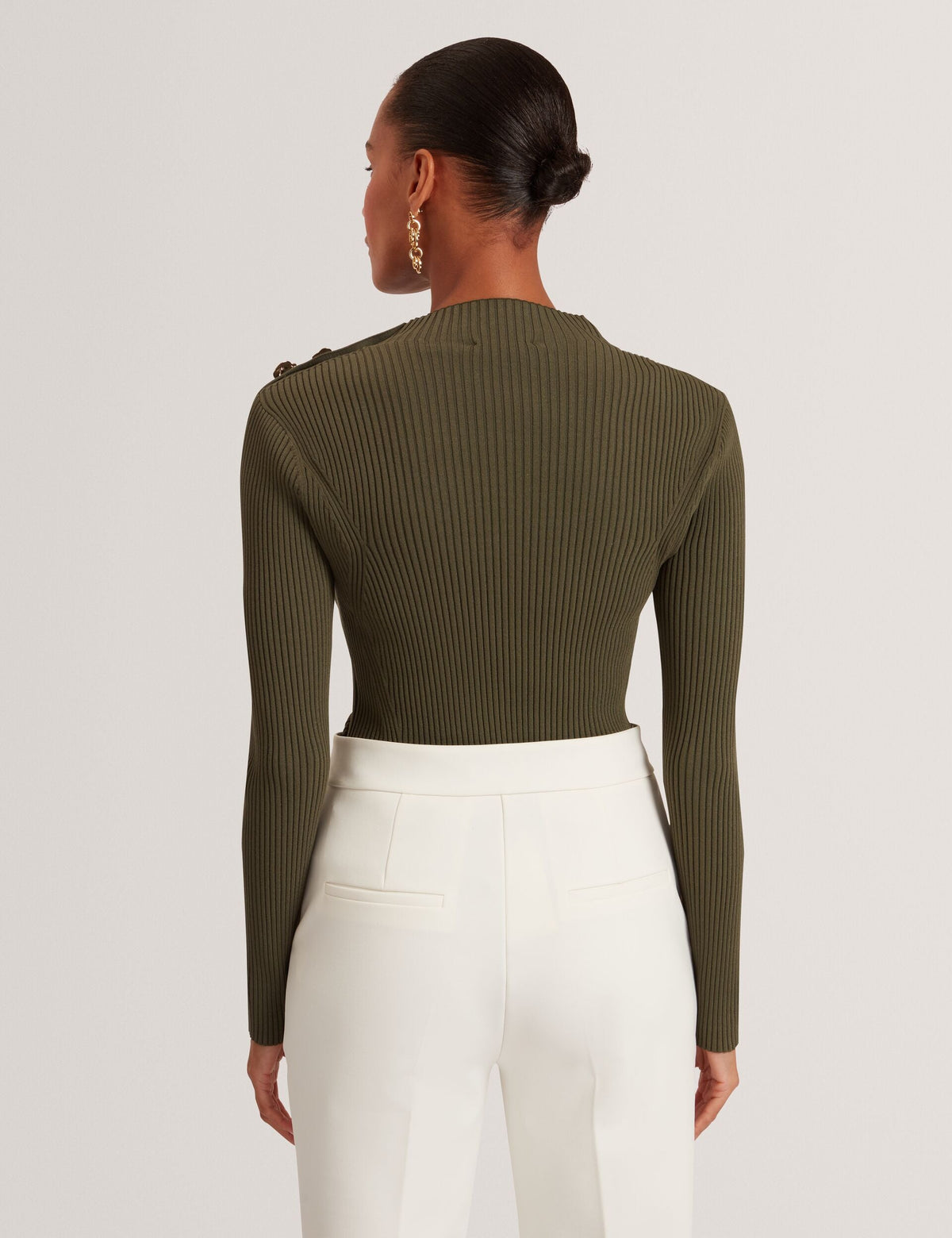 Ted Baker Bleana Rose Button Long Sleeve Knit Top Women's
