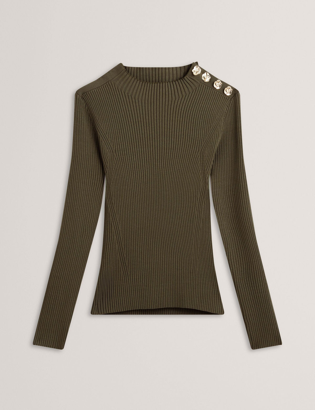 Ted Baker Bleana Rose Button Long Sleeve Knit Top Women's