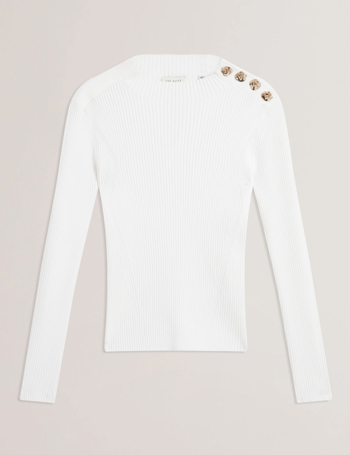 Ted Baker Bleana Rose Button Long Sleeve Knit Top Women's