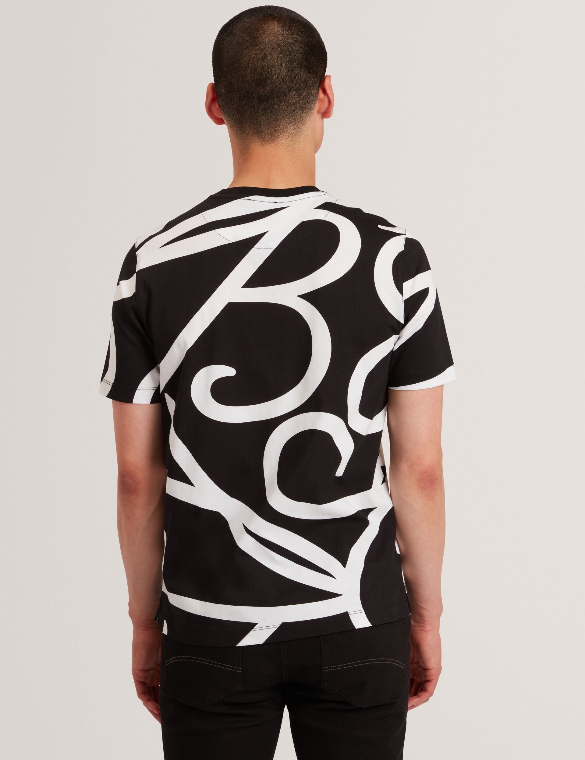 Ted Baker Armos Monochrome Logo Print Cotton Tshirt