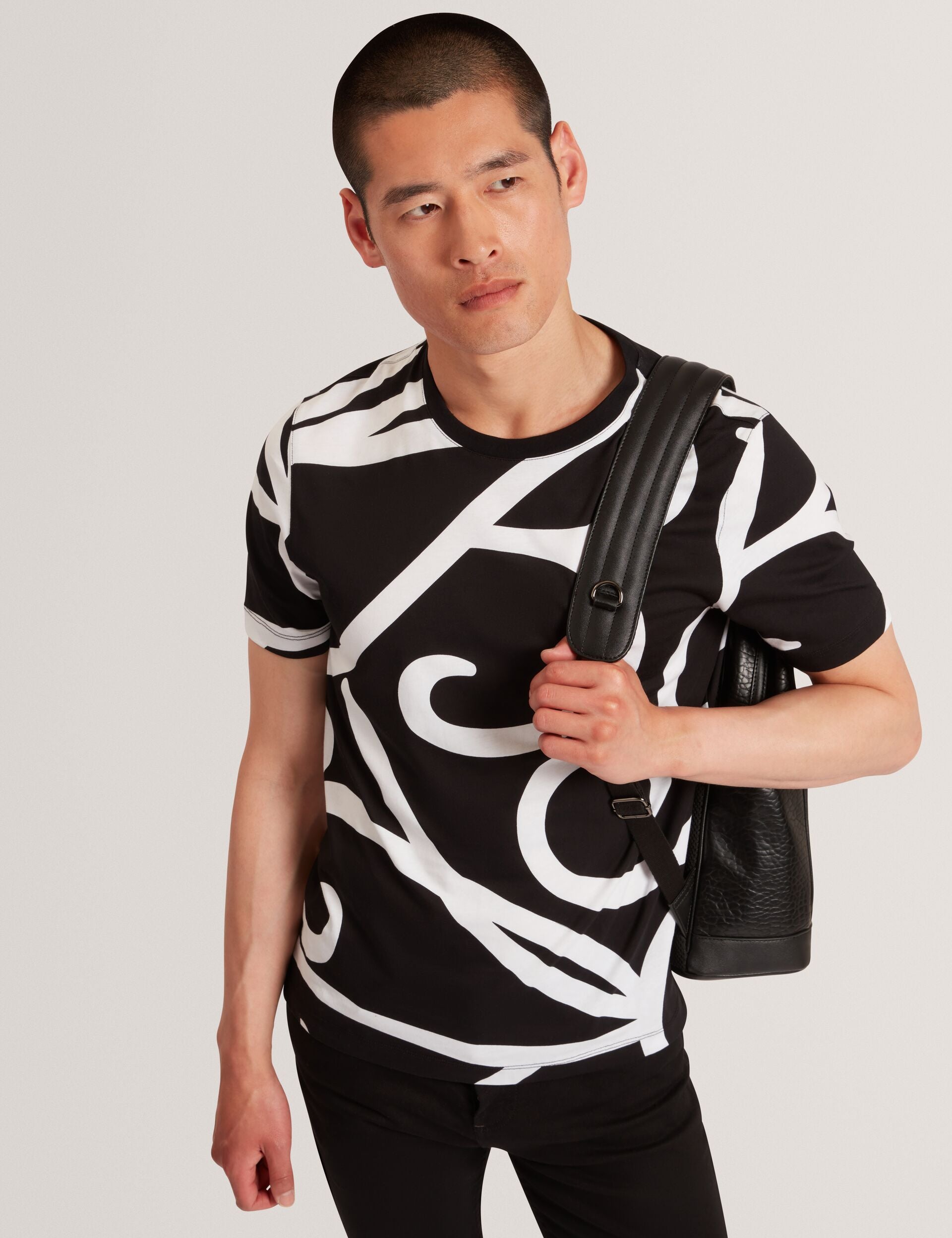 Ted Baker Armos Monochrome Logo Print Cotton Tshirt