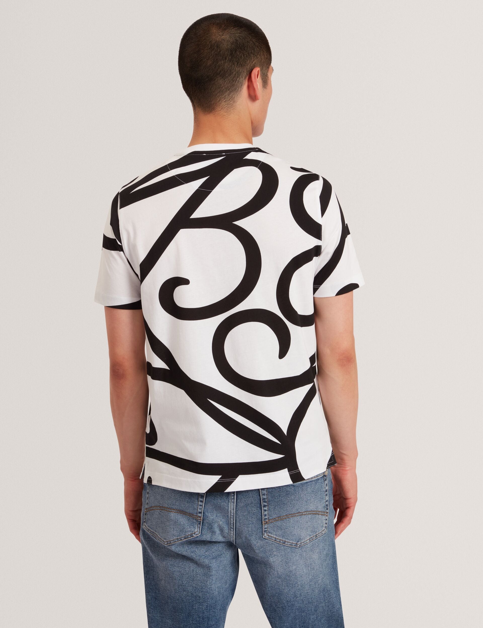 Ted Baker Armos Monochrome Logo Print Cotton Tshirt