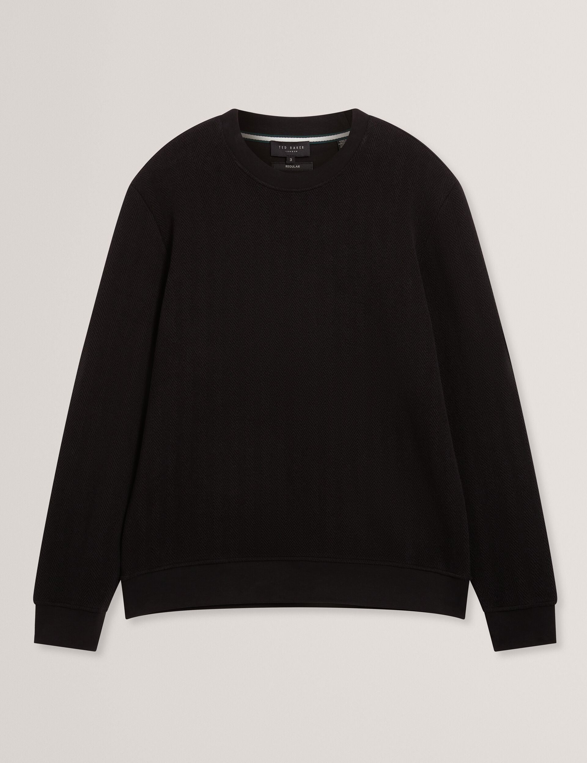 Ted Baker Elates Herringbone Texture Crew Neck Sweatshirt