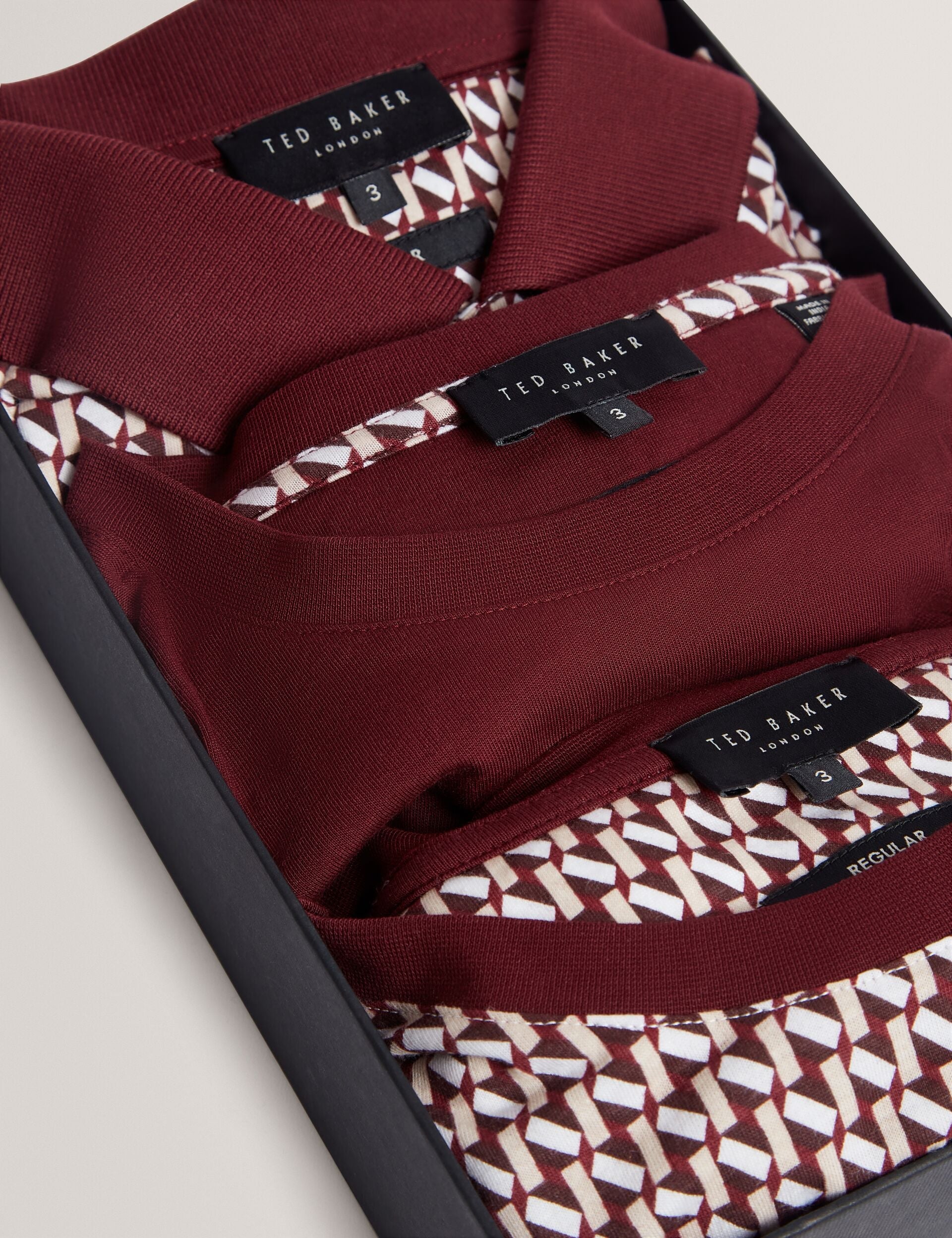 Ted Baker Sangs Geometric Jersey Top Gift Set 3Pack