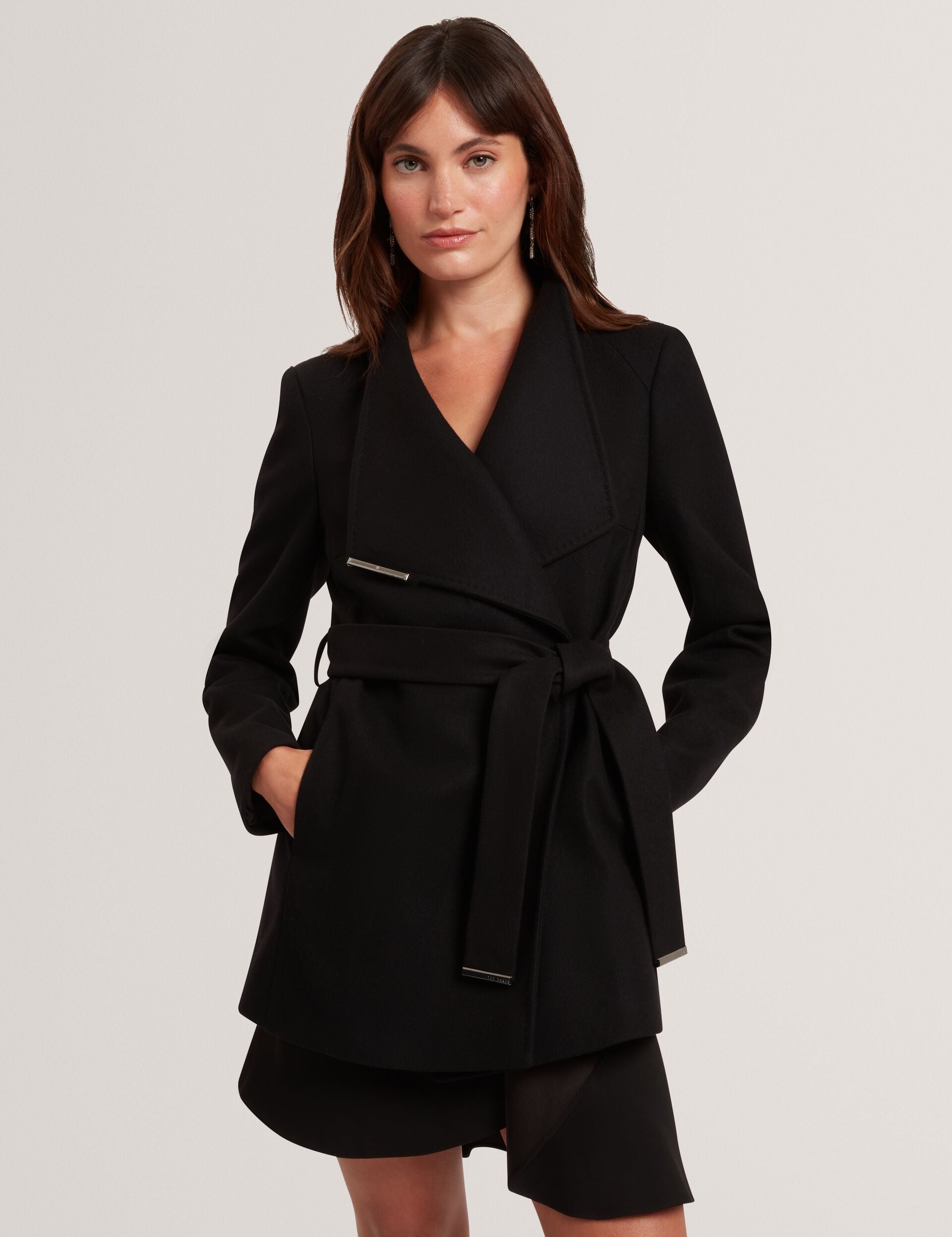 Ted Baker Rosess Short Belted Wool Wrap Coat Women's