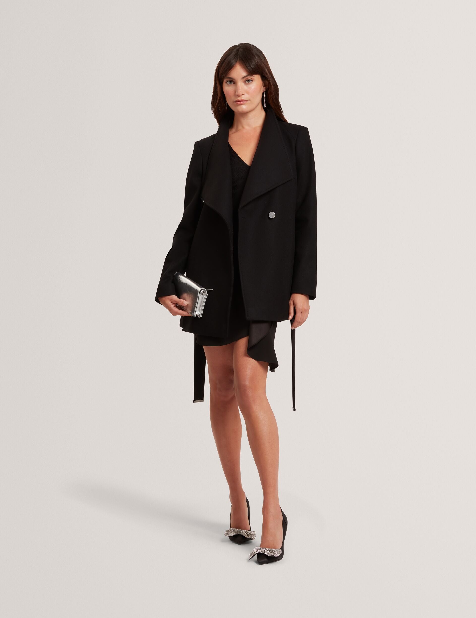 Ted Baker Rosess Short Belted Wool Wrap Coat Women's