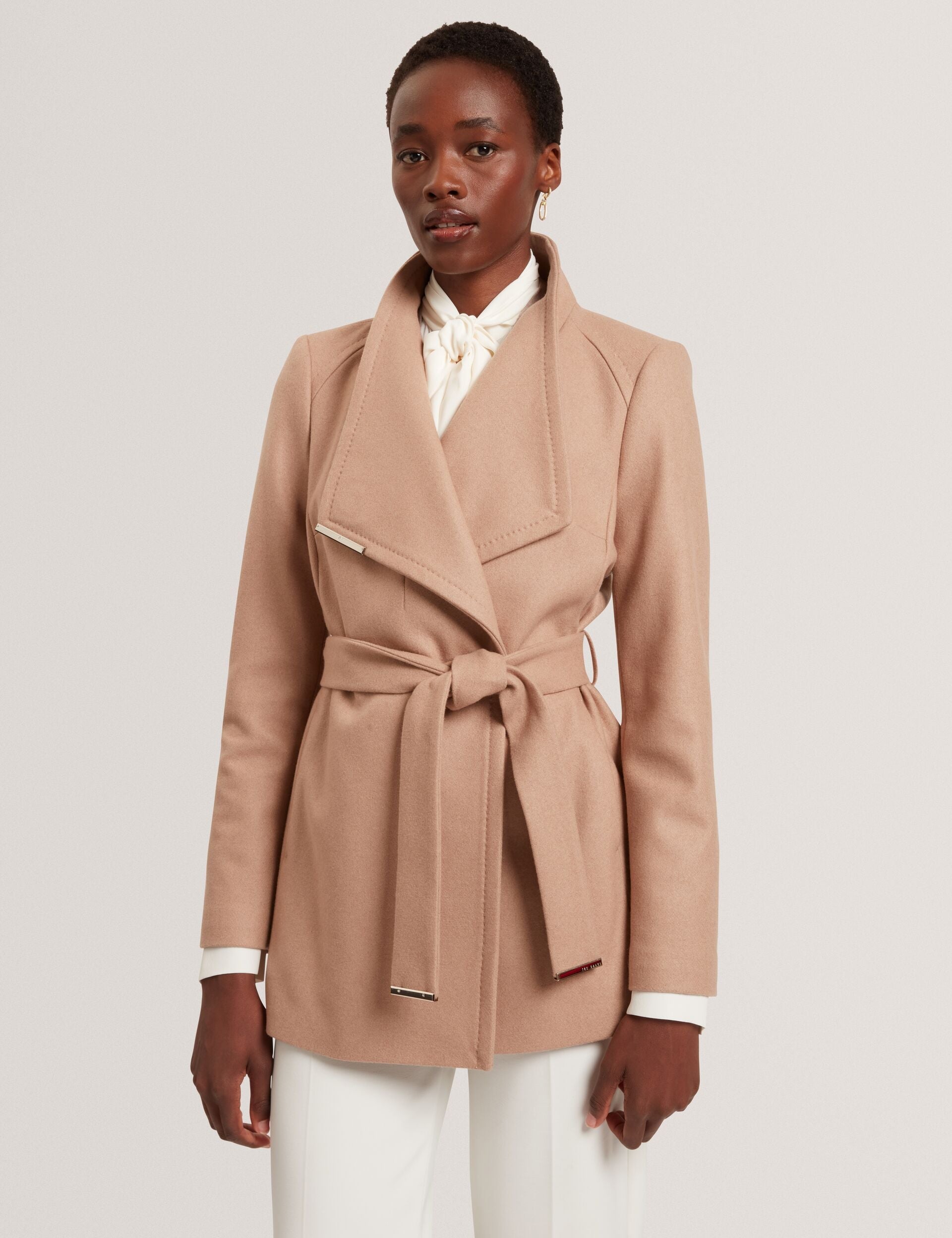 Ted Baker Rosess Short Belted Wool Wrap Coat Women's
