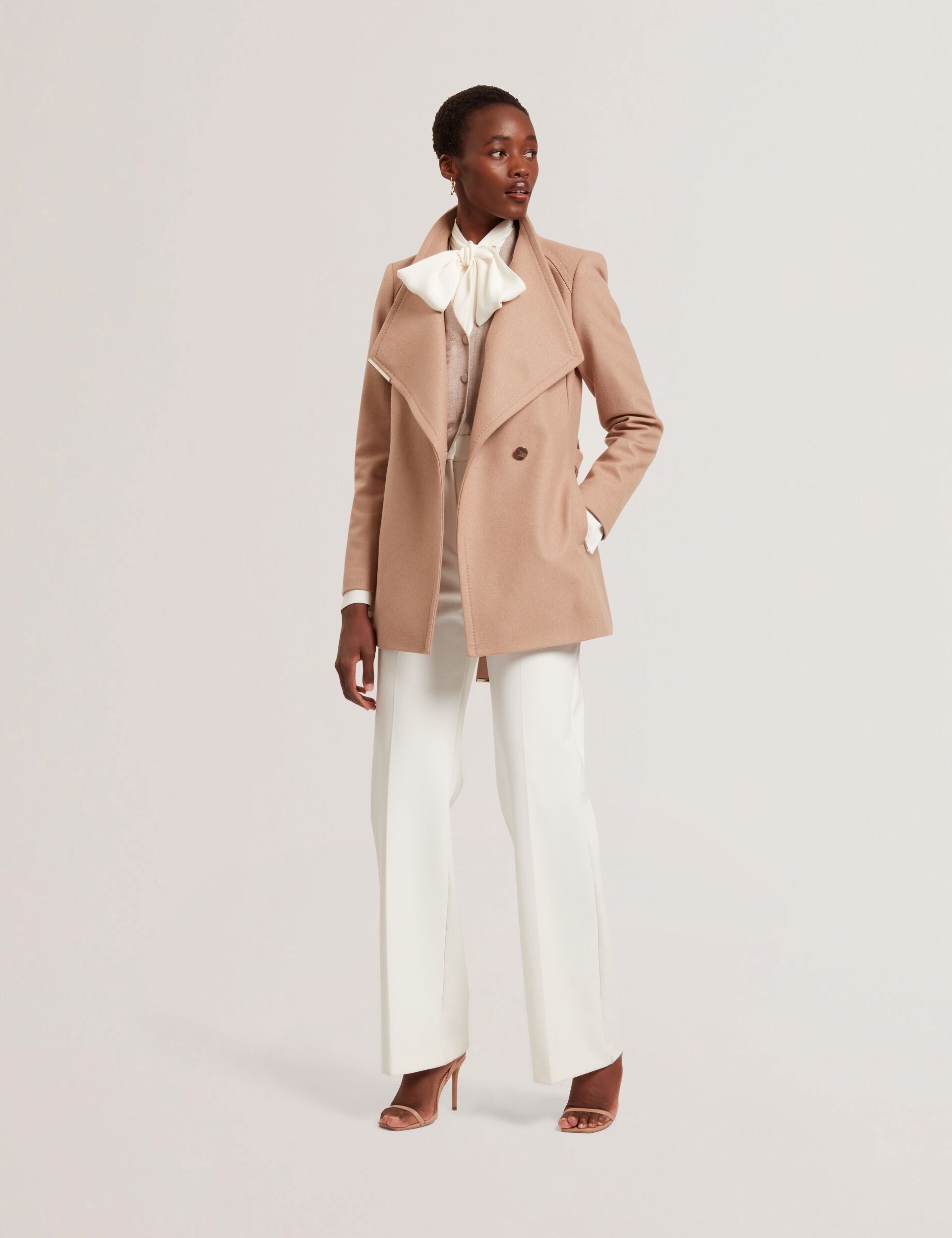 Ted Baker Rosess Short Belted Wool Wrap Coat Women's