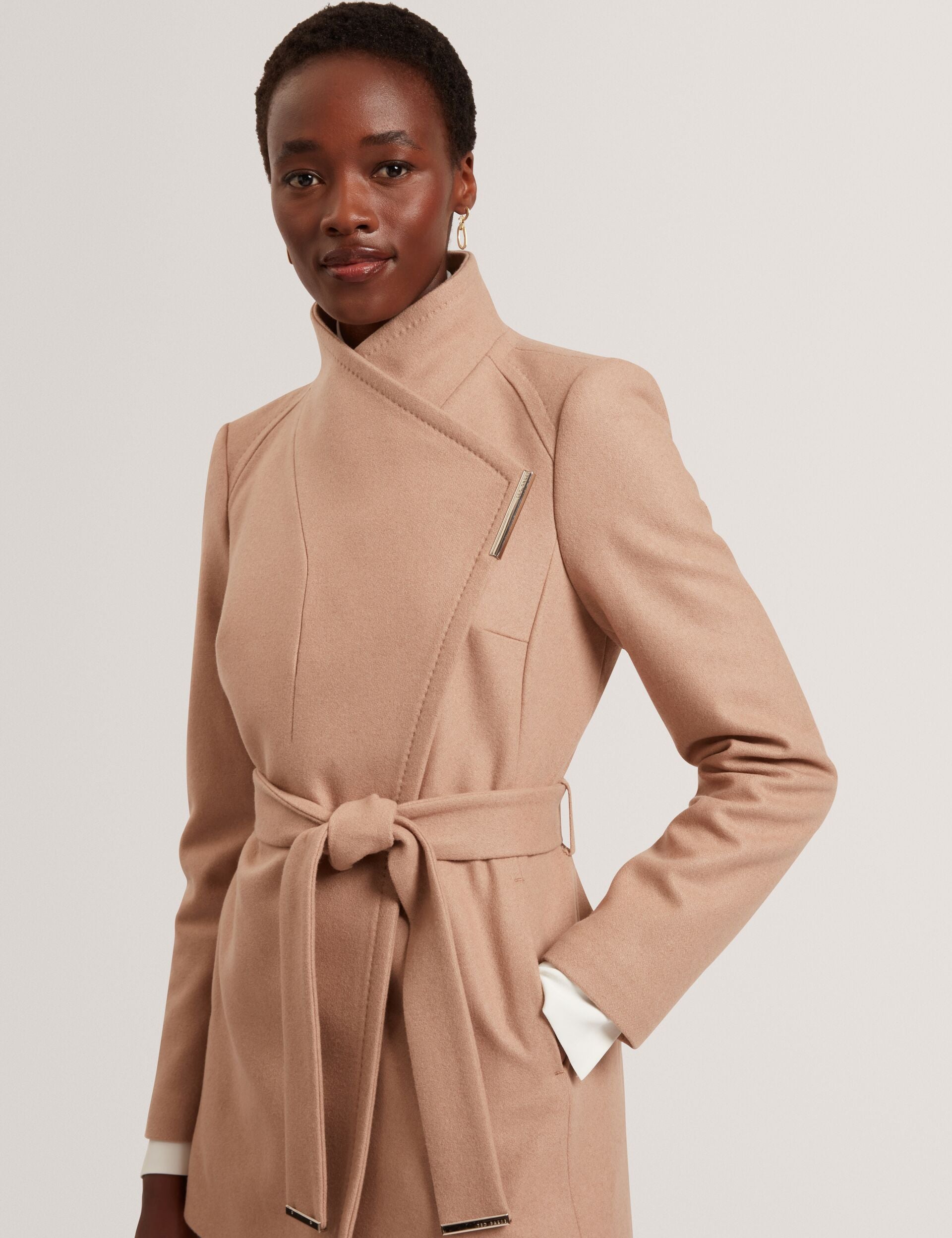 Ted Baker Rosess Short Belted Wool Wrap Coat Women's