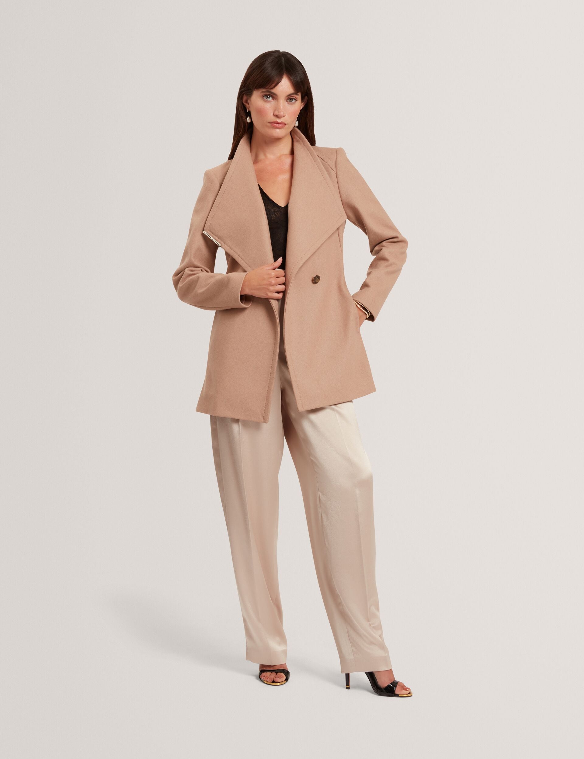Ted Baker Rosess Short Belted Wool Wrap Coat Women's
