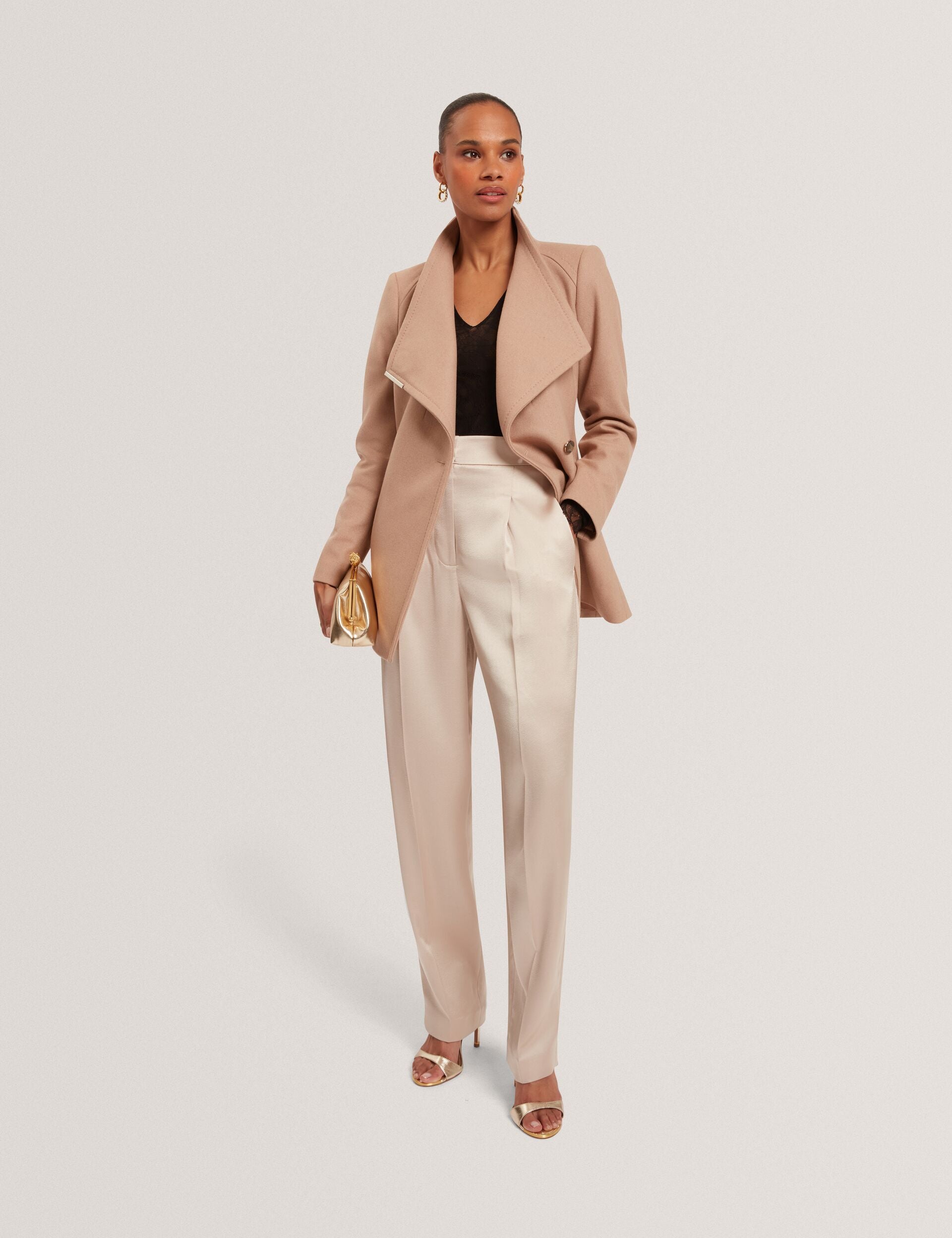 Ted Baker Rosess Short Belted Wool Wrap Coat Women's