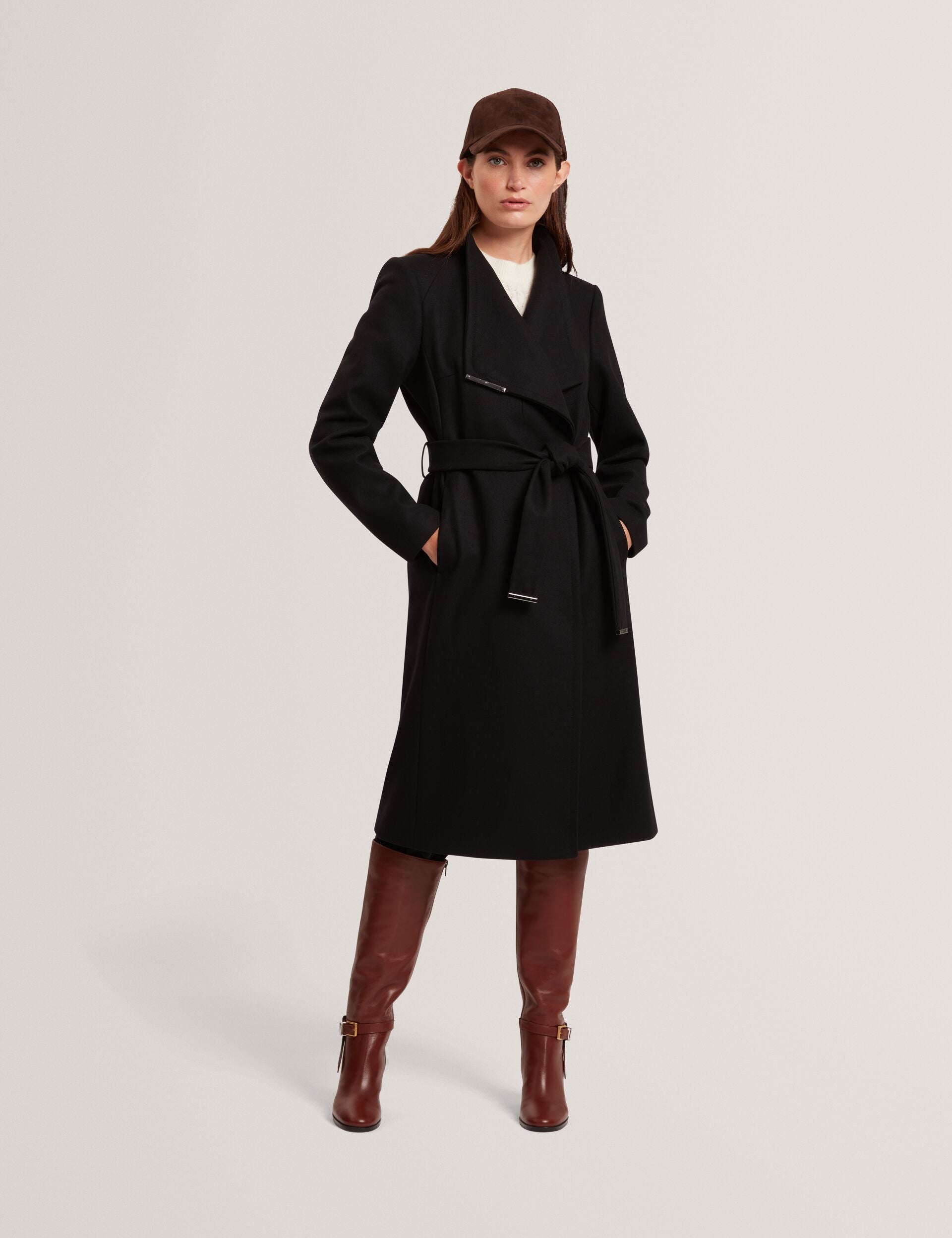 Ted Baker Rose Mid Length Belted Wool Wrap Coat Women's