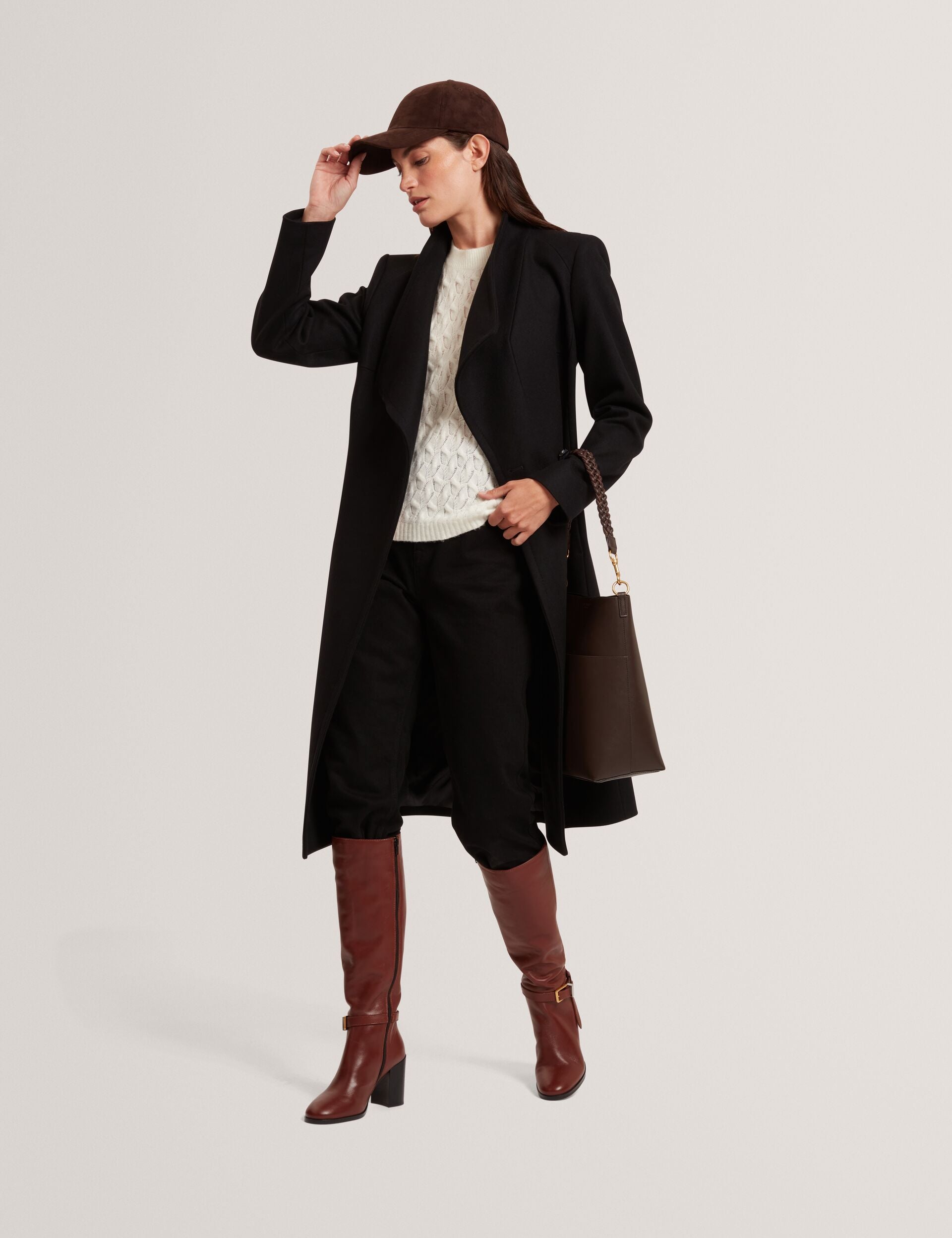 Ted Baker Rose Mid Length Belted Wool Wrap Coat Women's