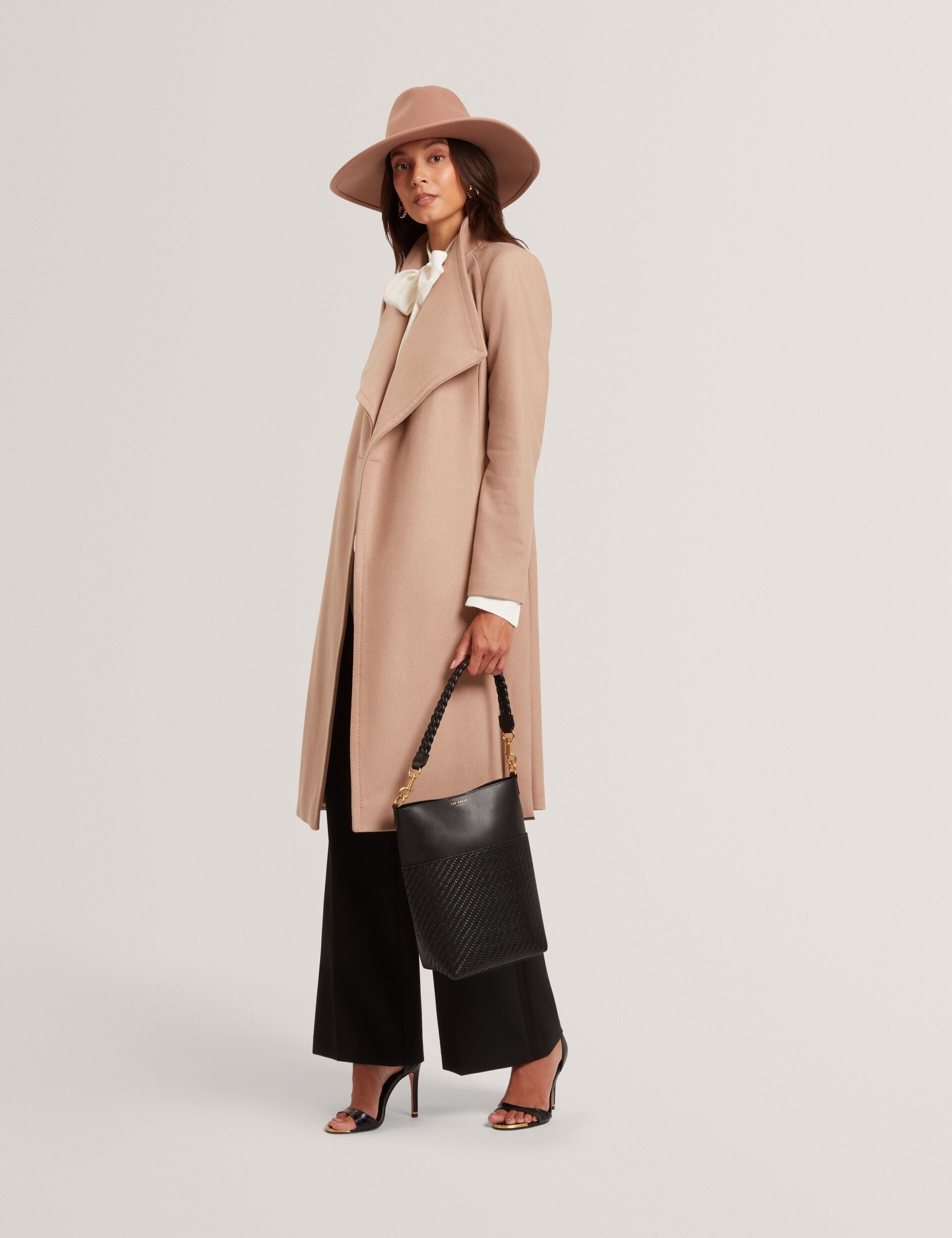 Ted Baker Rose Mid Length Belted Wool Wrap Coat Women's