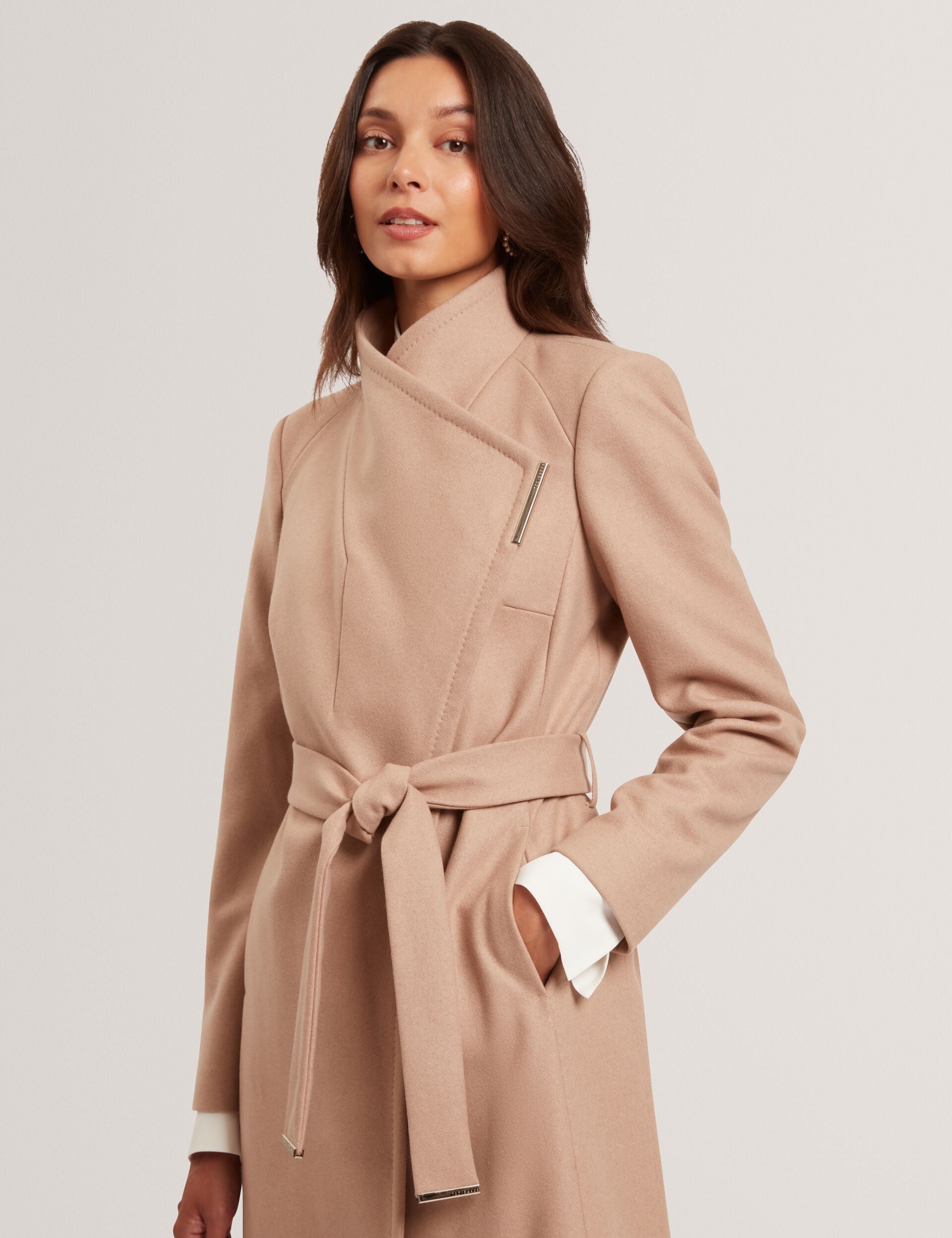 Ted Baker Rose Mid Length Belted Wool Wrap Coat Women's