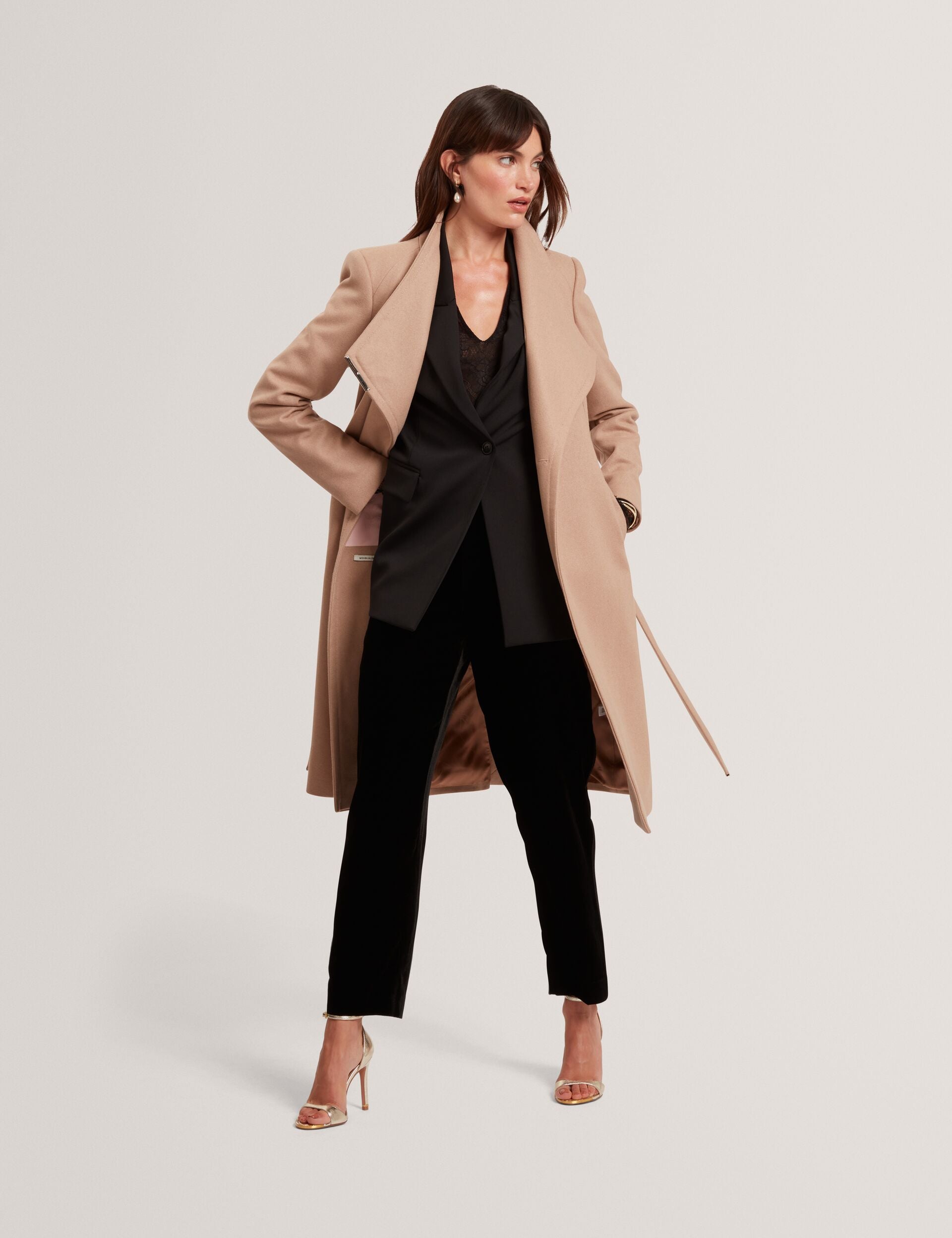 Ted Baker Rose Mid Length Belted Wool Wrap Coat Women's