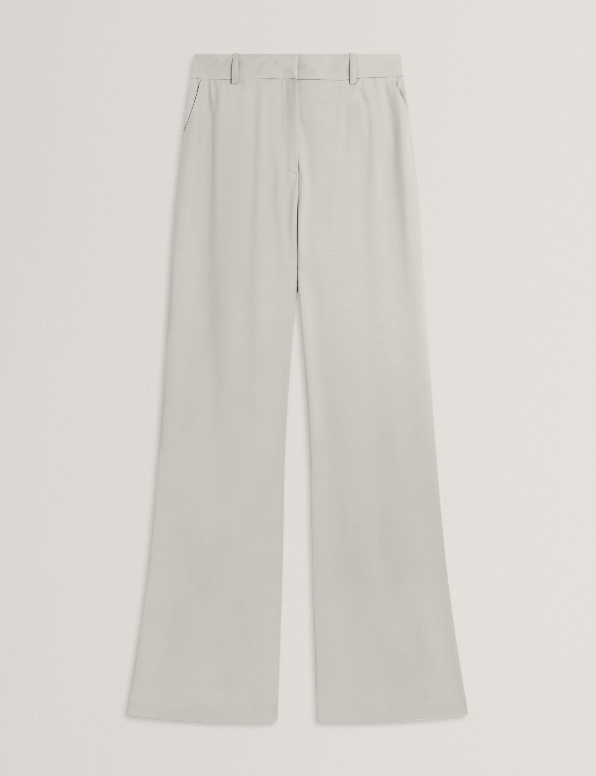 Ted Baker Light Grey Tailored Kick Flare Twill Trousers Women's