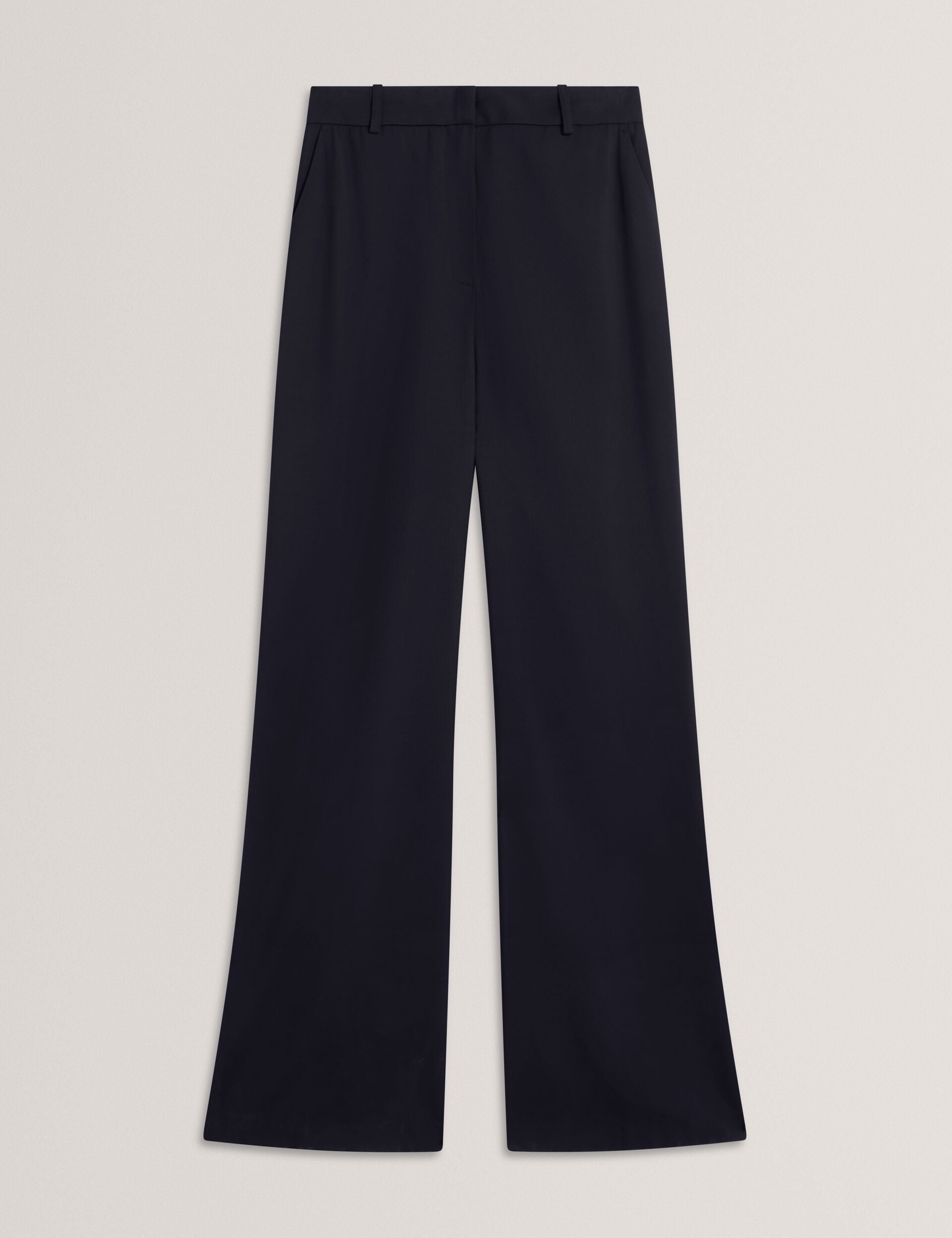 Ted Baker Navy Tailored Kick Flare Twill Trousers Women's
