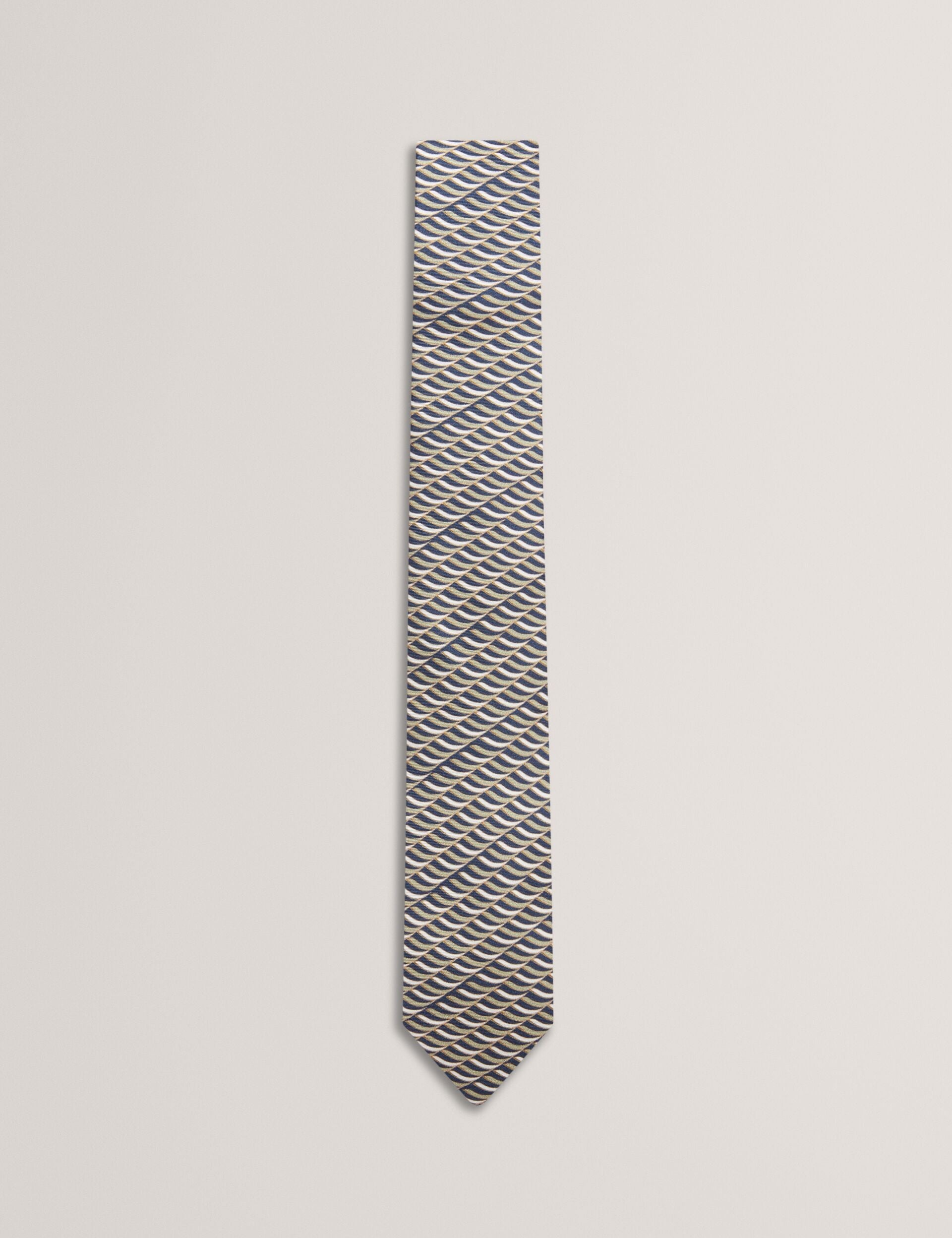 Ted Baker Gennaro Wave Geometric Print Silk Tie