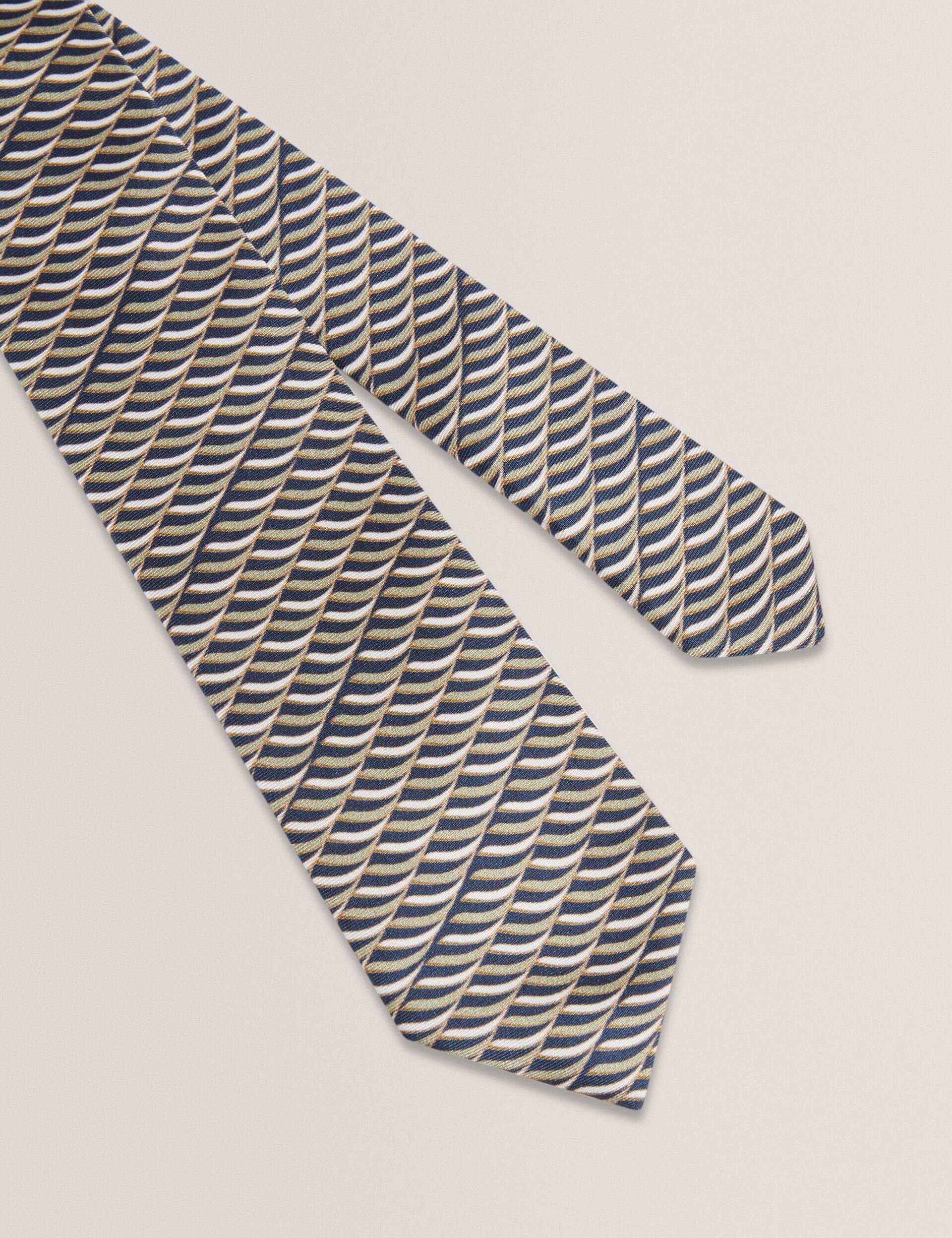 Ted Baker Gennaro Wave Geometric Print Silk Tie