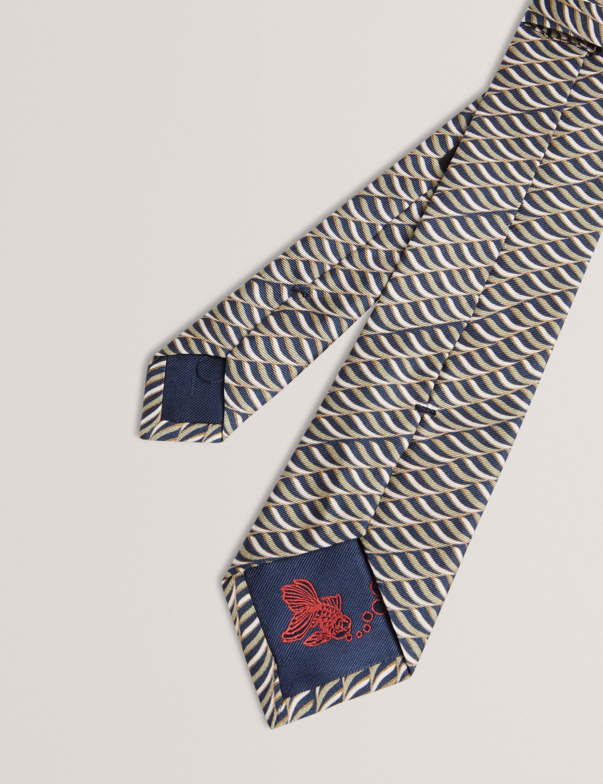 Ted Baker Gennaro Wave Geometric Print Silk Tie