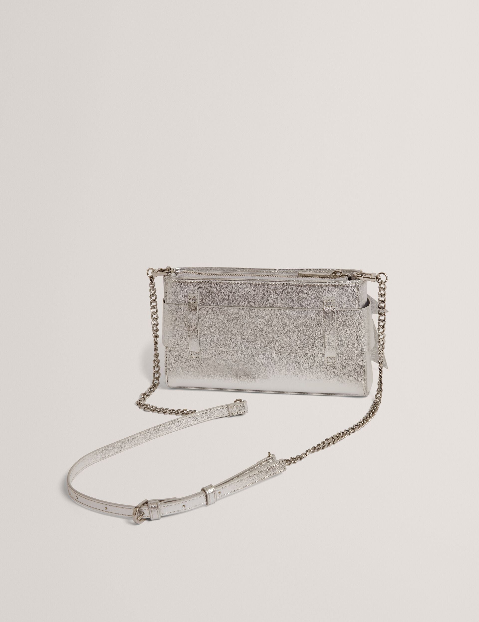 Ted Baker Jimmah Metallic Pu Bow Trim Clutch Bag Women's