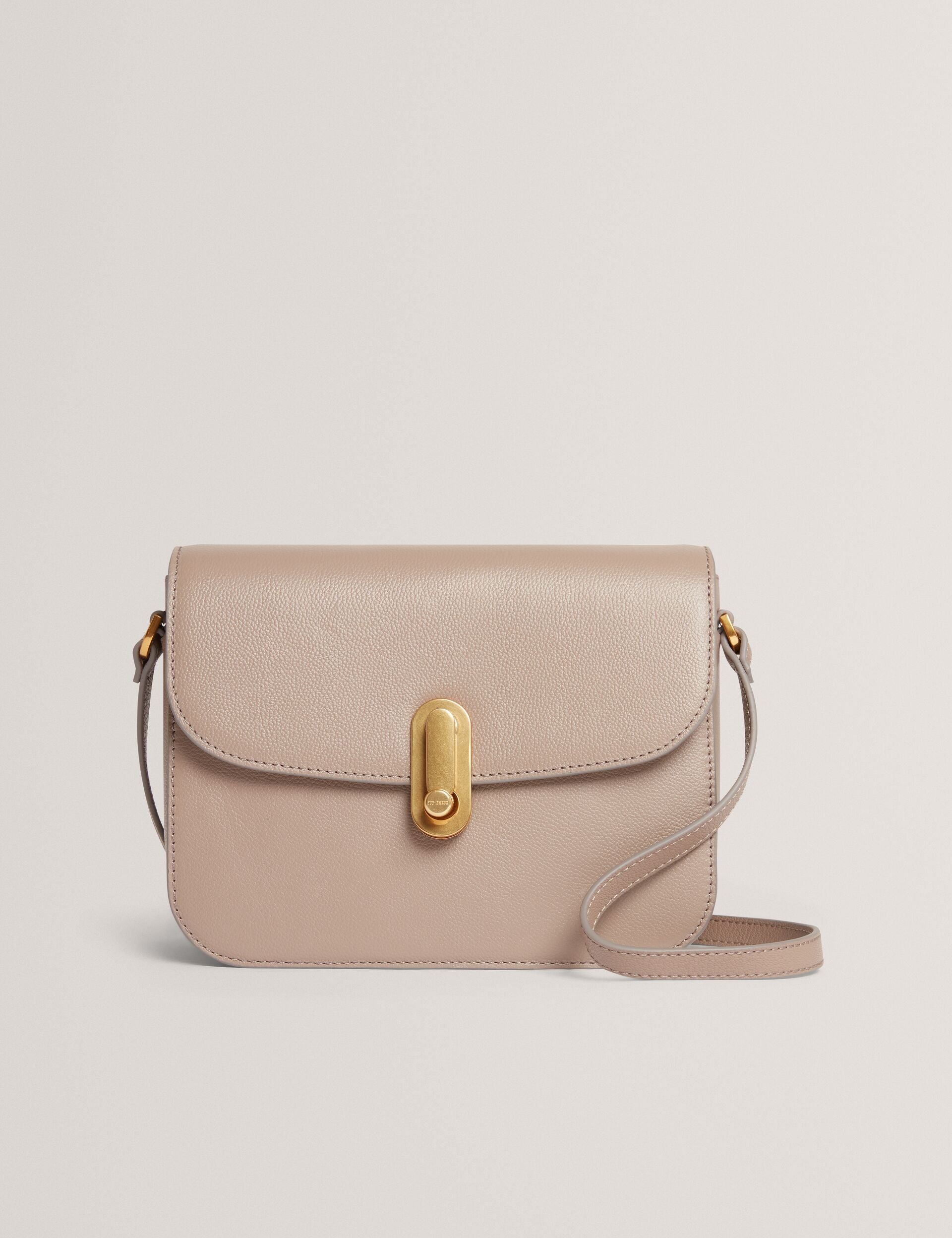 Ted Baker Kkarli Twist Lock Leather Satchel Crossbody Bag Women's