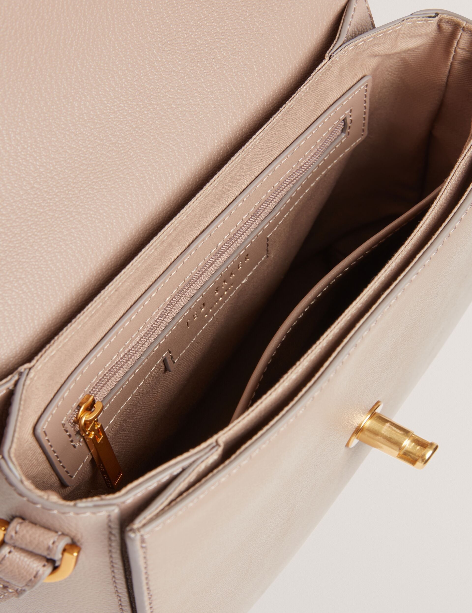 Ted Baker Kkarli Twist Lock Leather Satchel Crossbody Bag Women's