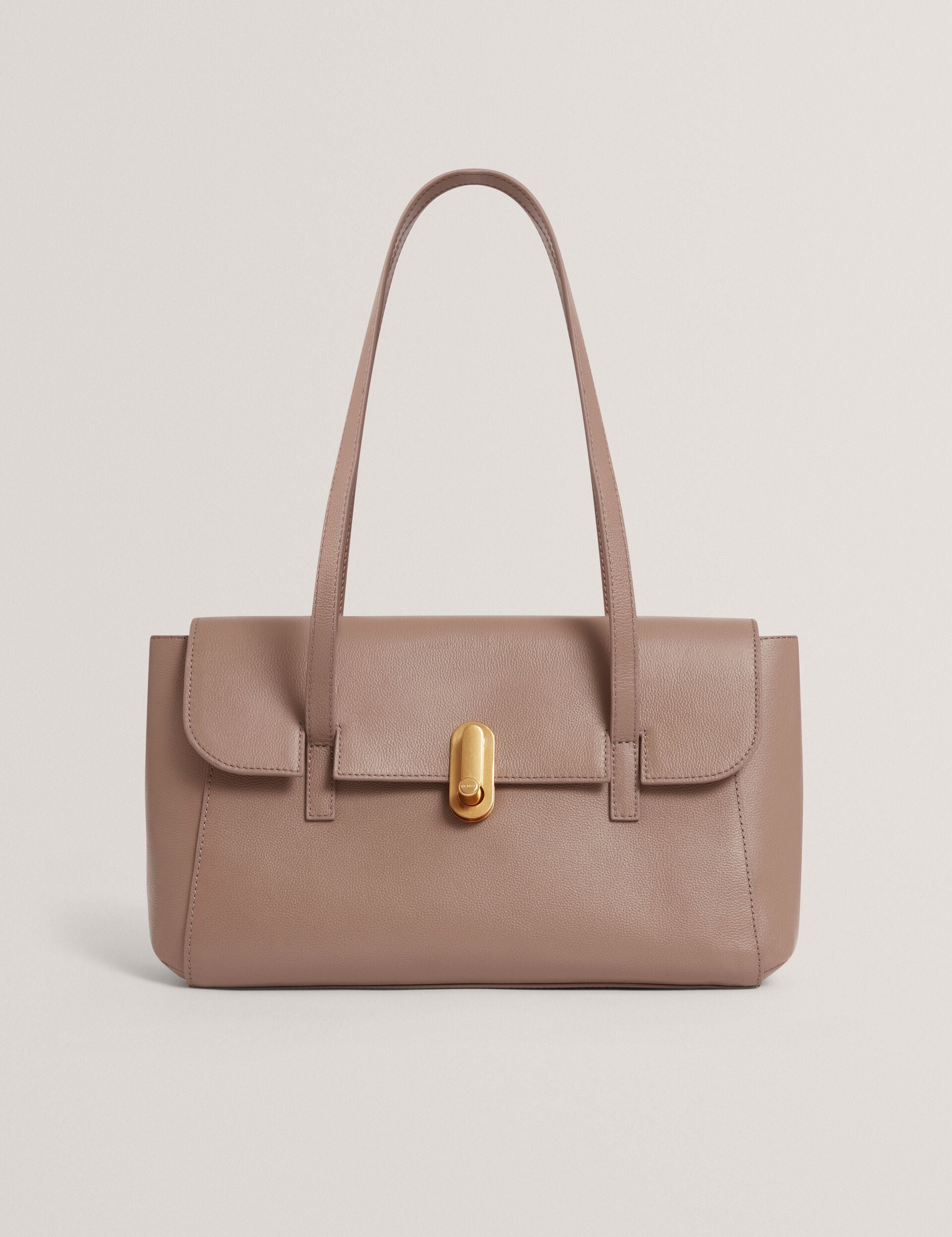 Ted Baker Kkiah Twist Lock Leather Baguette Shoulder Bag Women's